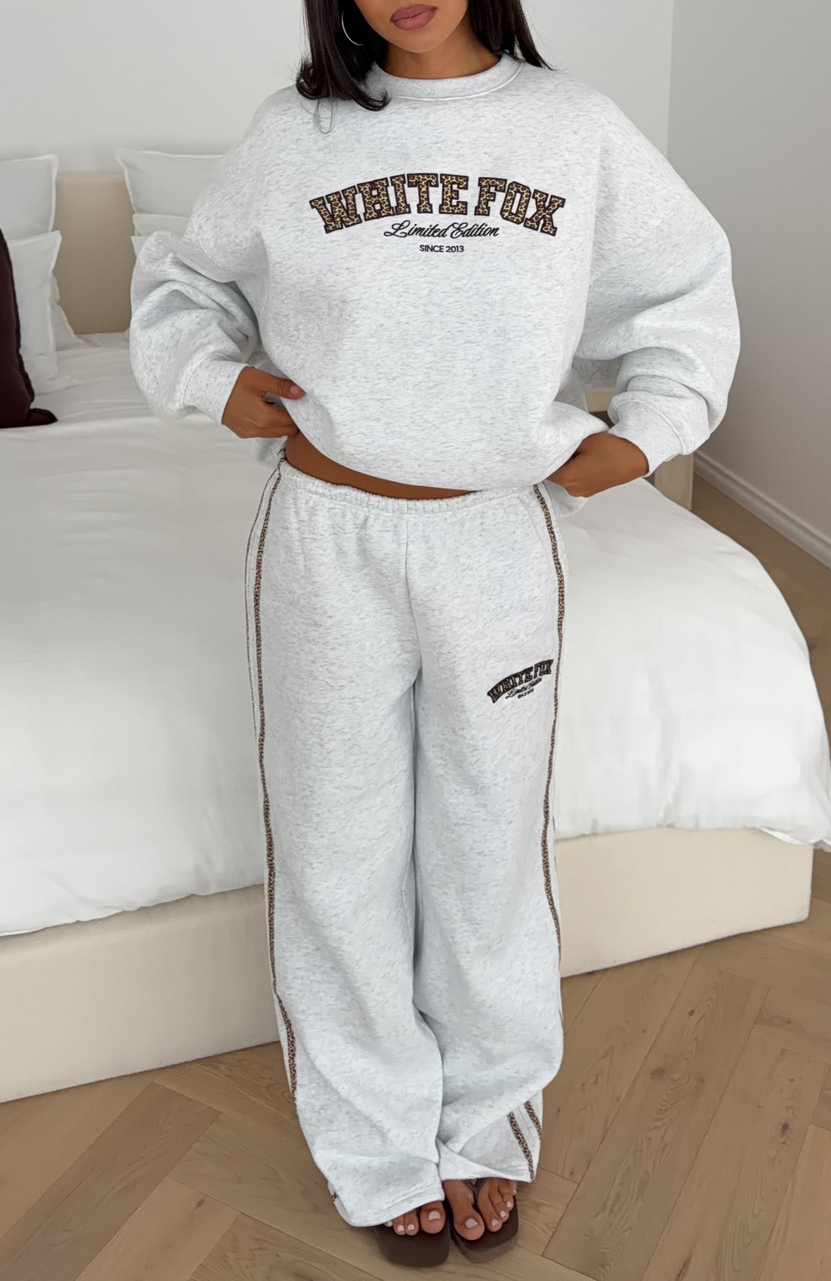 Trending Perfect Harmony Wide Leg Sweatpants Grey Marle