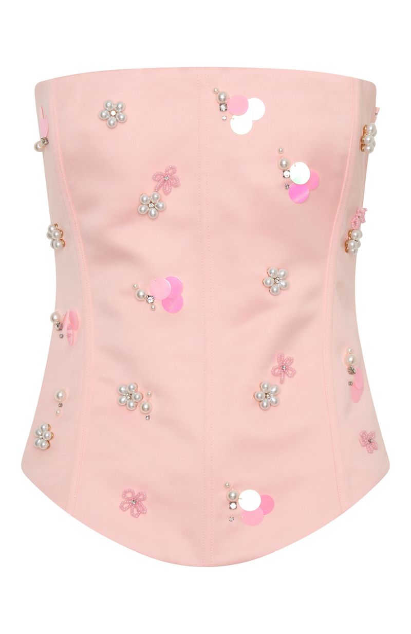 Trending Summer Love Strapless Bustier Baby Pink