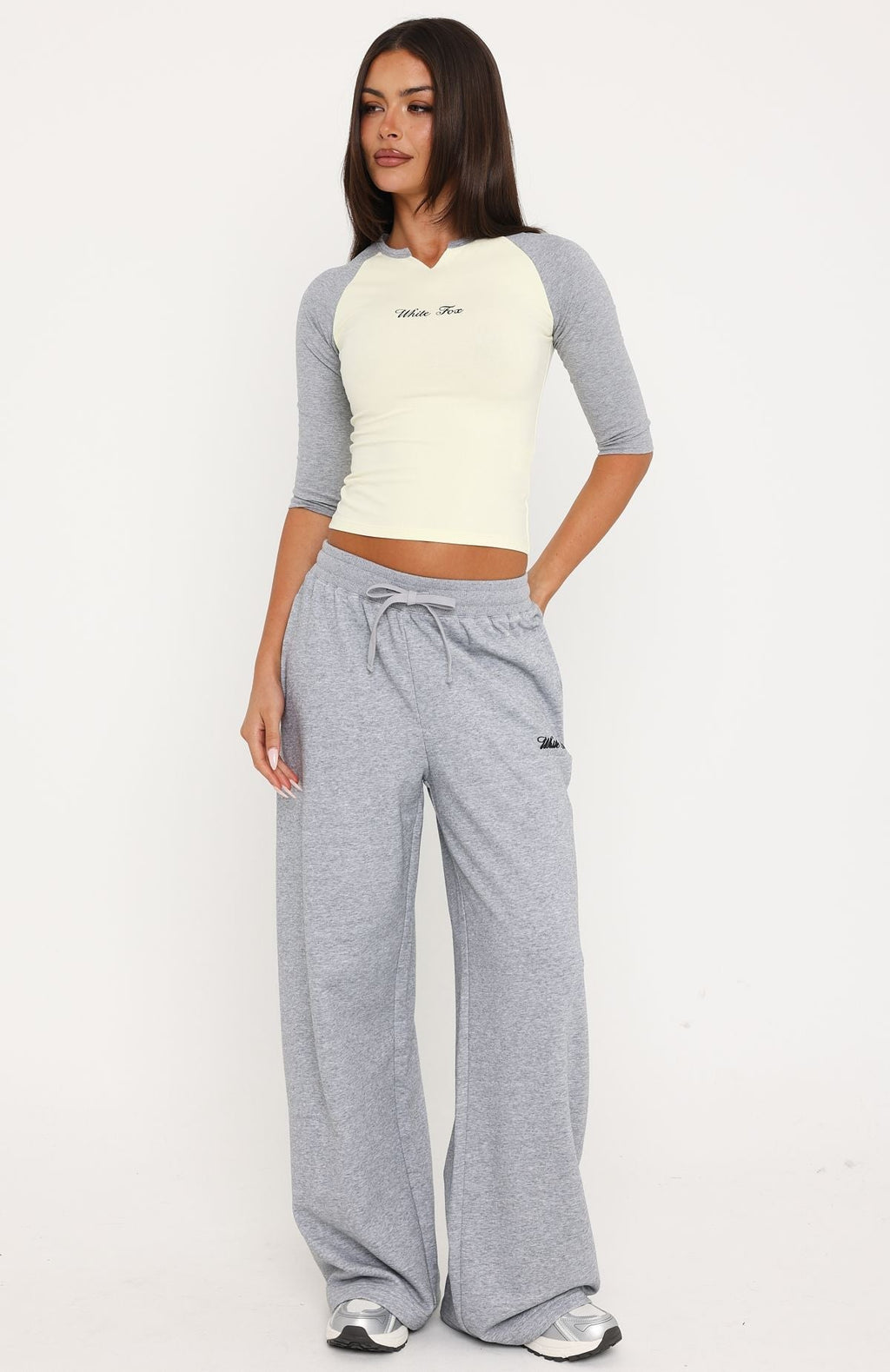 Trending Tatiana Wide Leg Sweapants Grey Marle