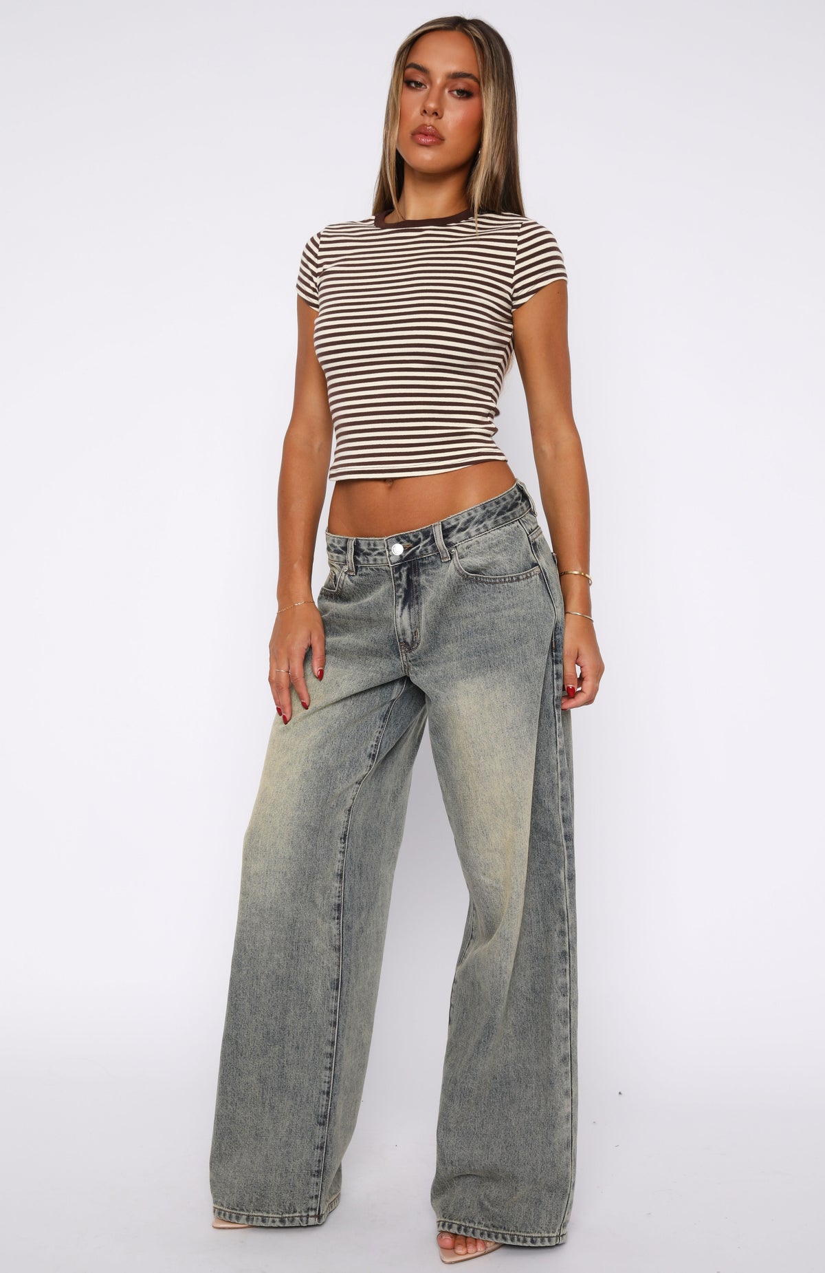 Trending Maeve Low Rise Wide Leg Jeans Sand Wash