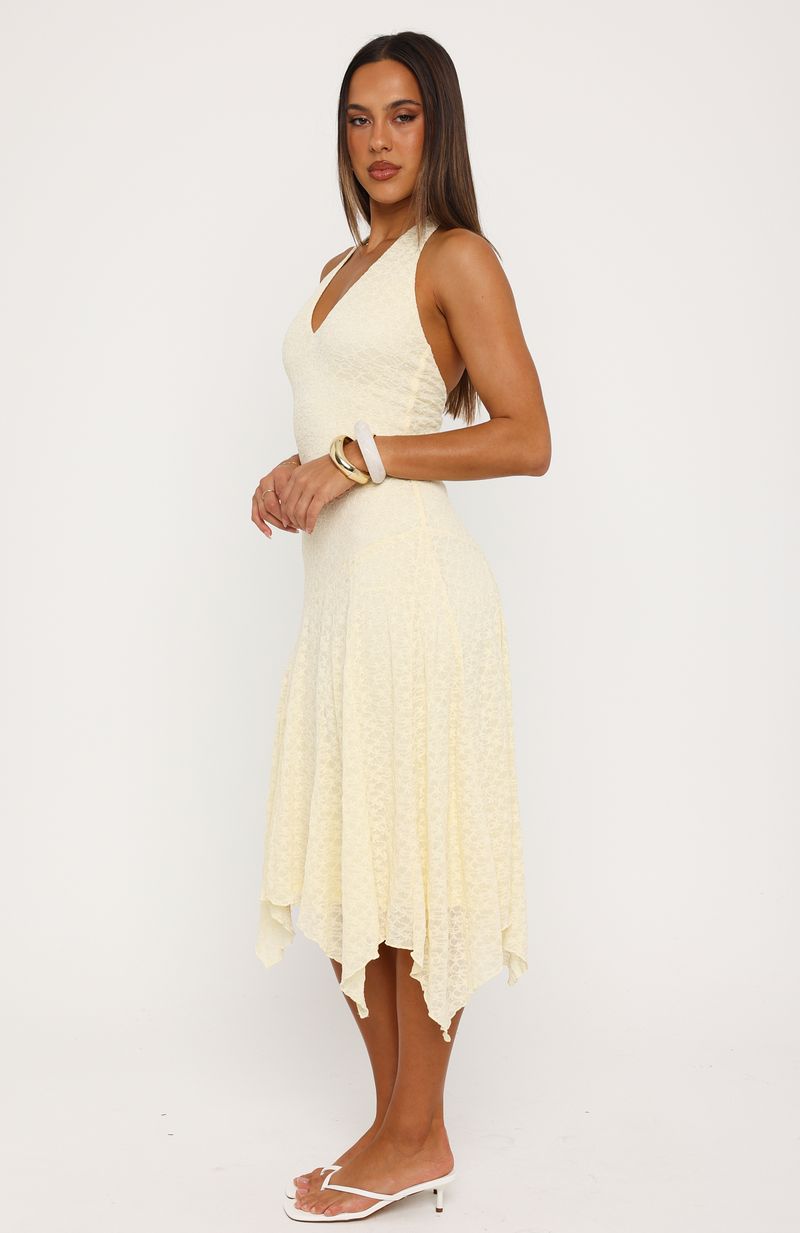 Trending Crazy Little Thing Halter Midi Dress Lemon