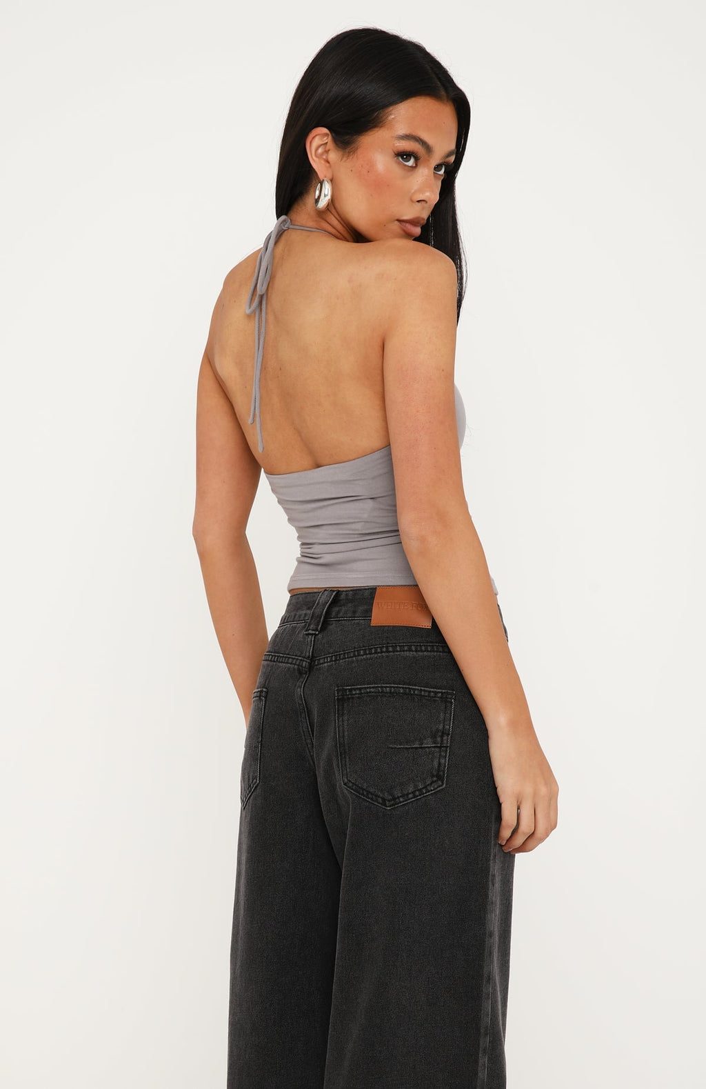Trending Quiet State Halter Top Slate Grey