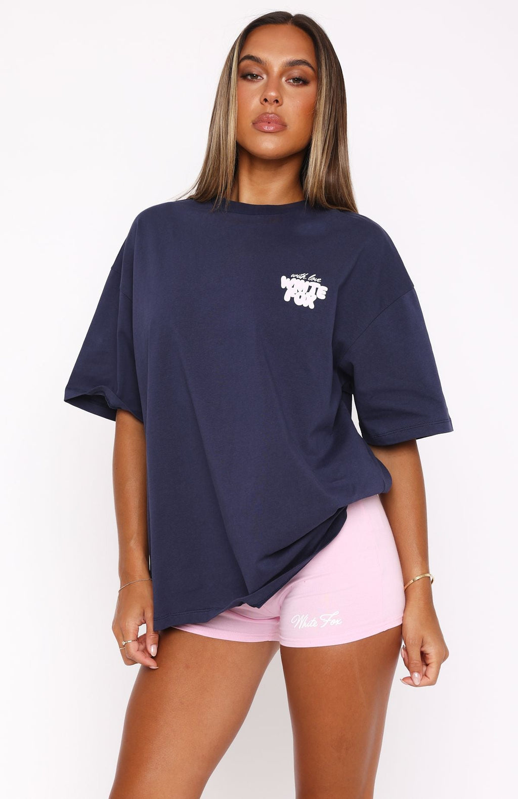 Trending With Love Always Oversized Tee Navy