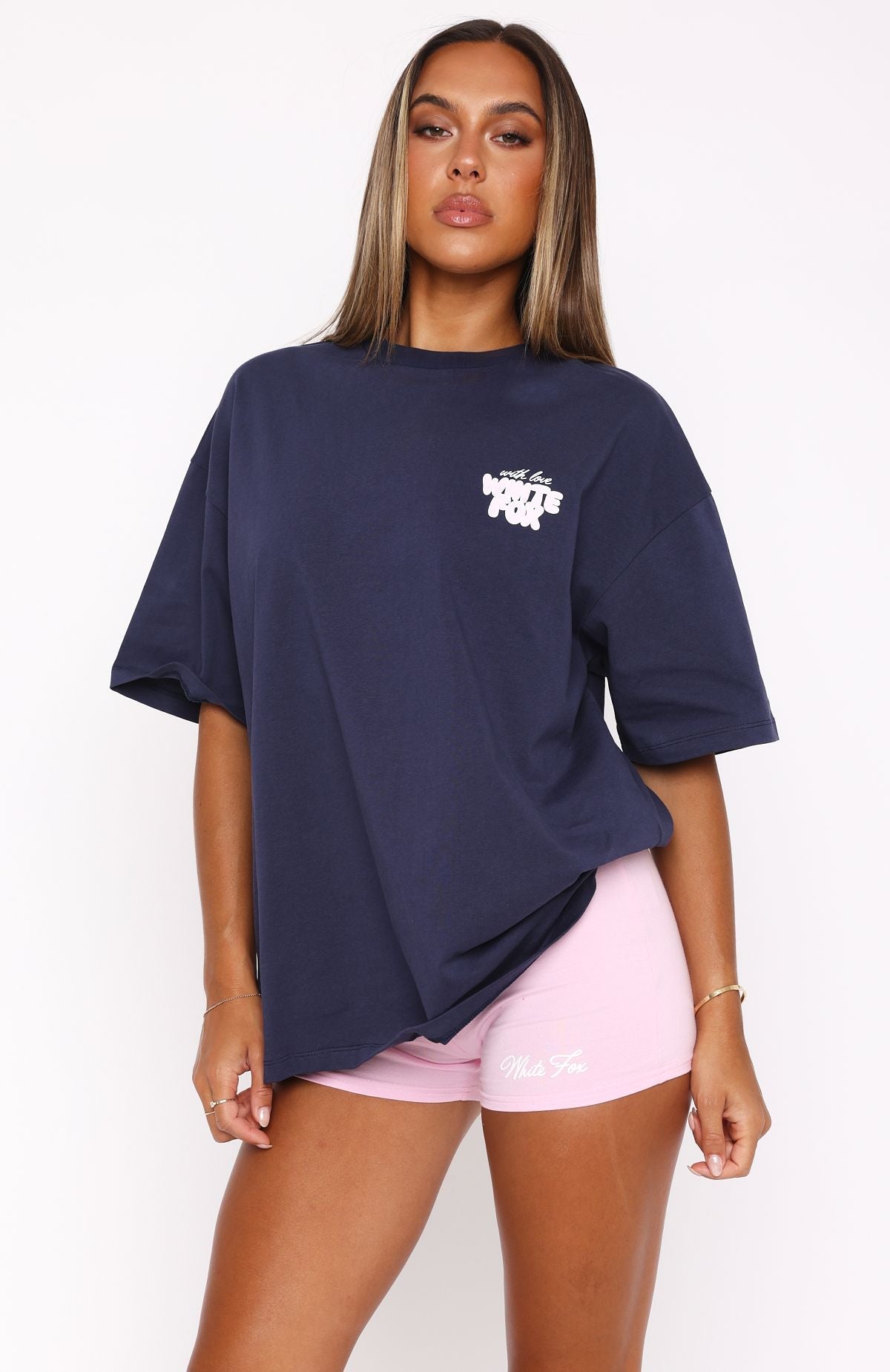 Trending With Love Always Oversized Tee Navy