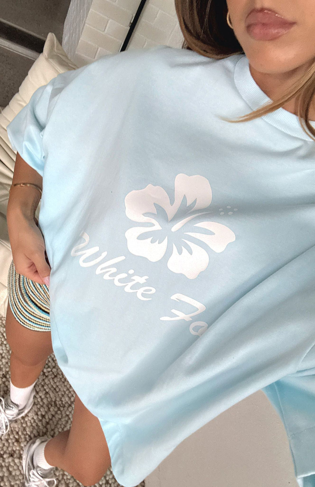 Trending Own Your Glow Oversized Tee Blue