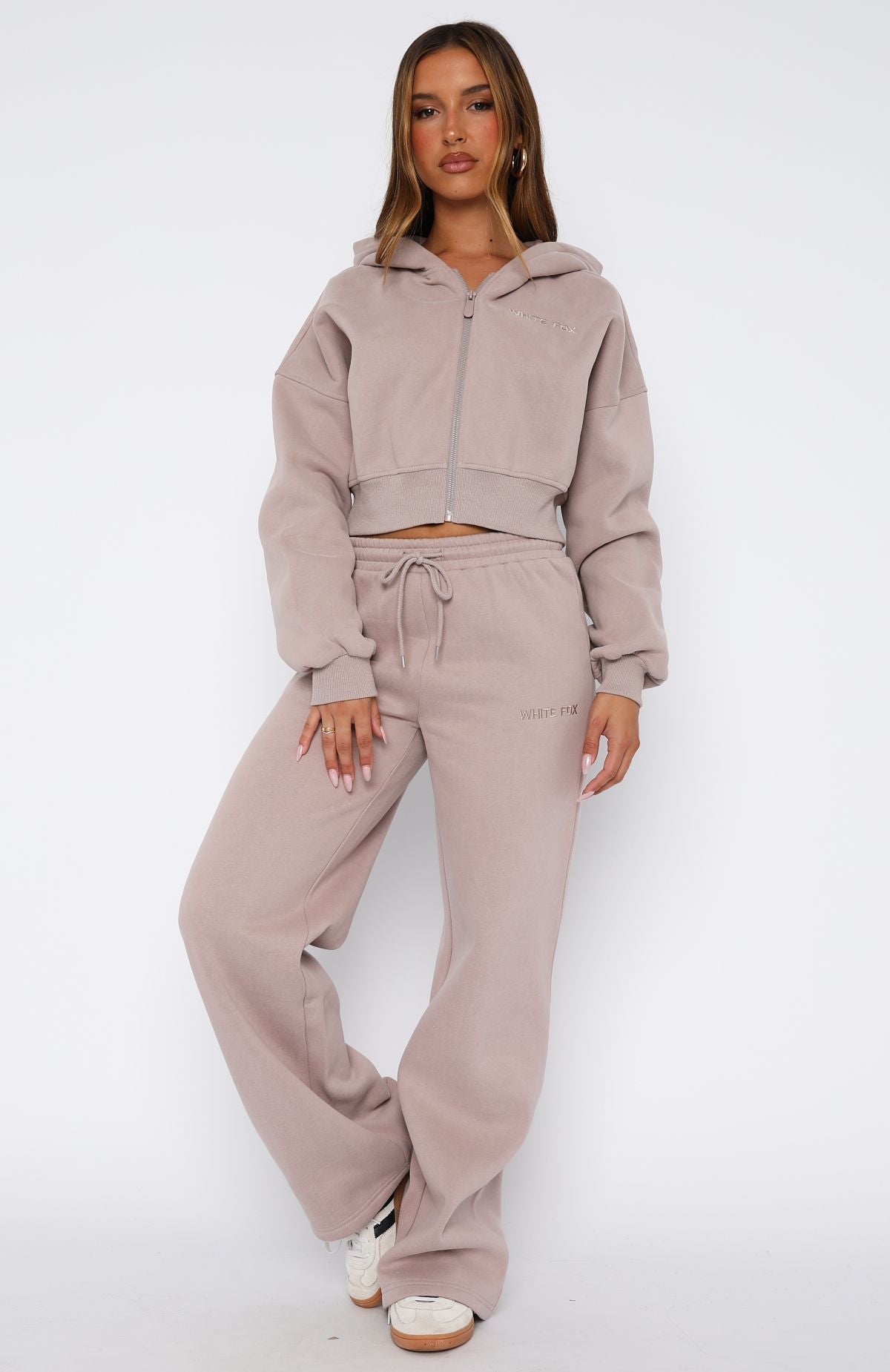 Trending Stay Lifted Cropped Hoodie Cinnamon