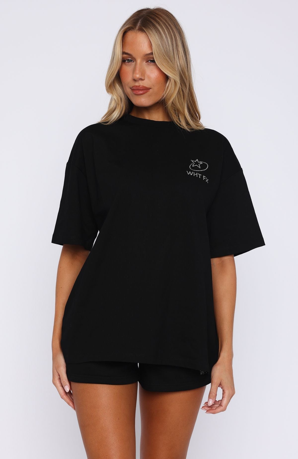 Trending Always Shining Oversized Tee Black