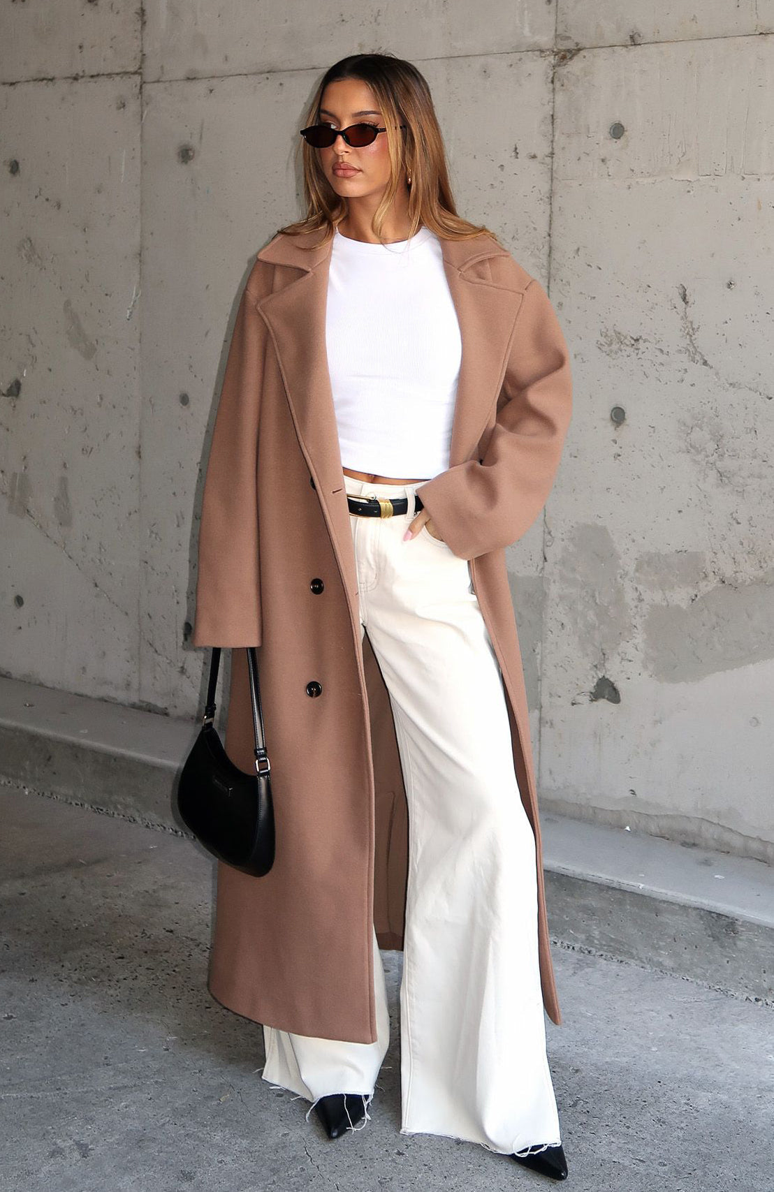 Trending Modern Edge Oversized Coat Caramel