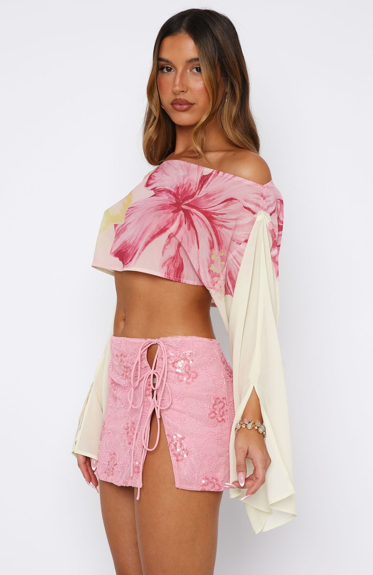 Trending Goddess You Sequin Mini Skirt Pink