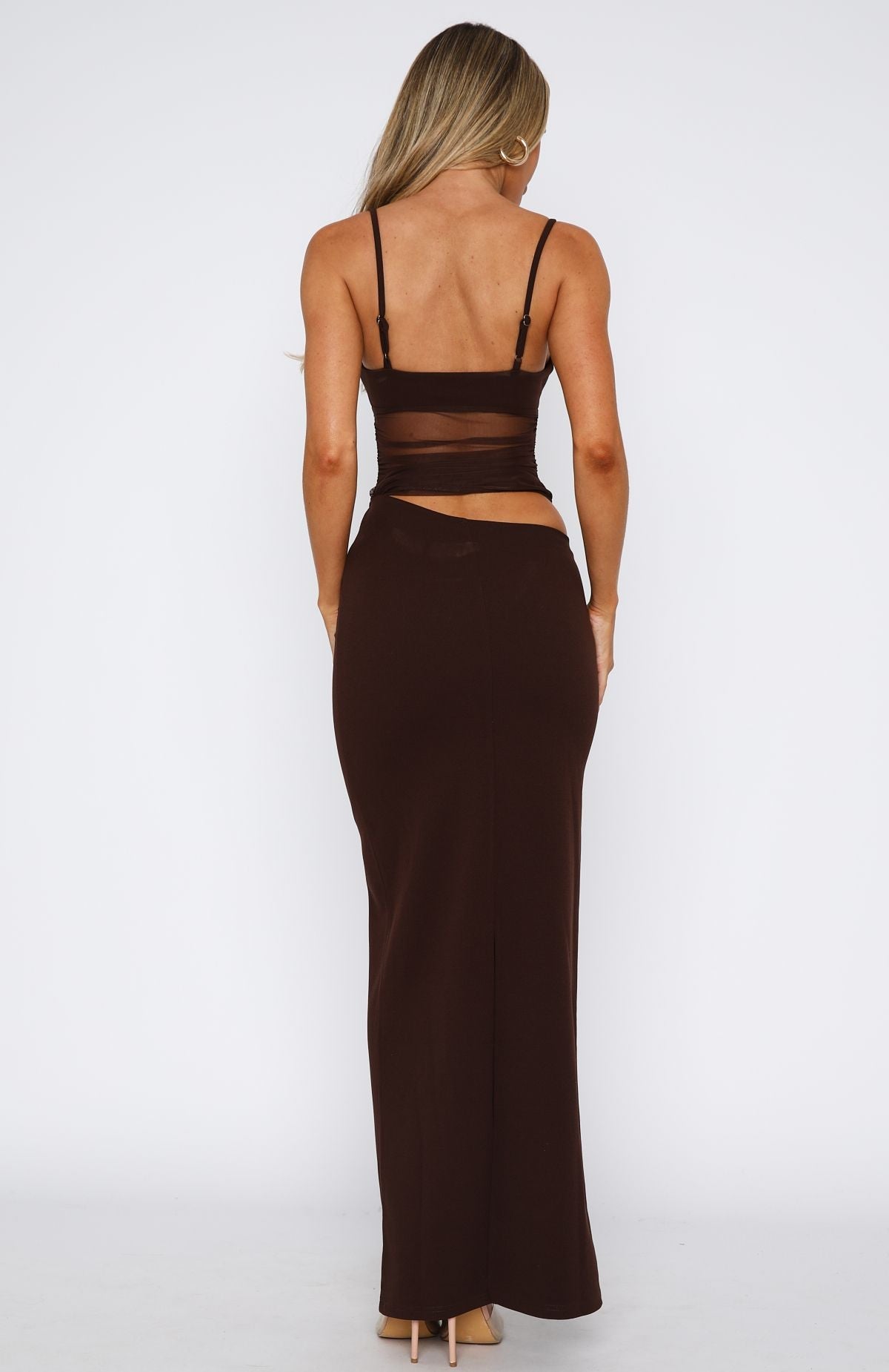 Trending Call Me Up Maxi Dress Chocolate