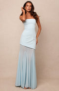Trending Sending My Best Strapless Maxi Dress Baby Blue