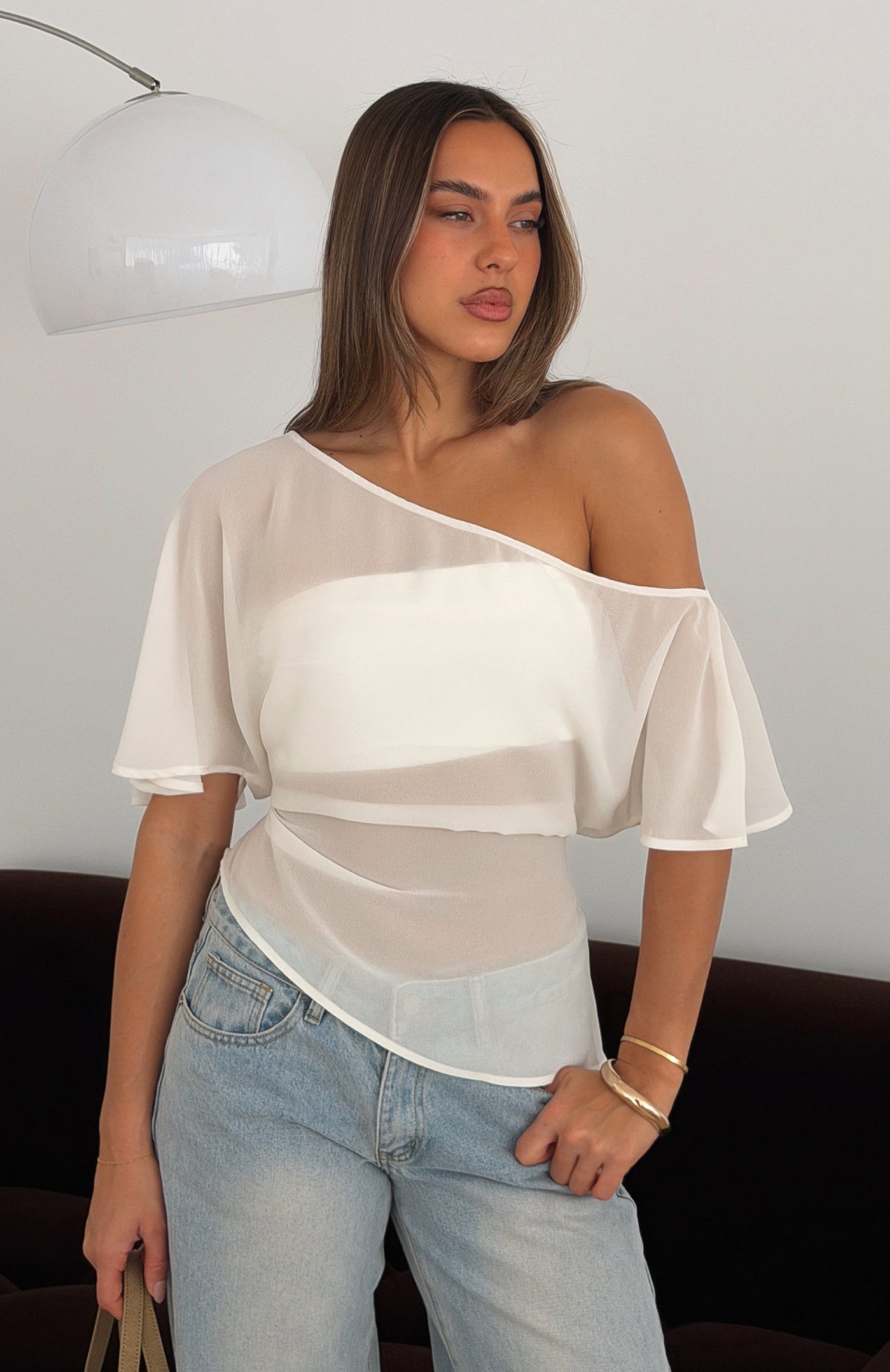 Trending Sheer Pressure Top Cream