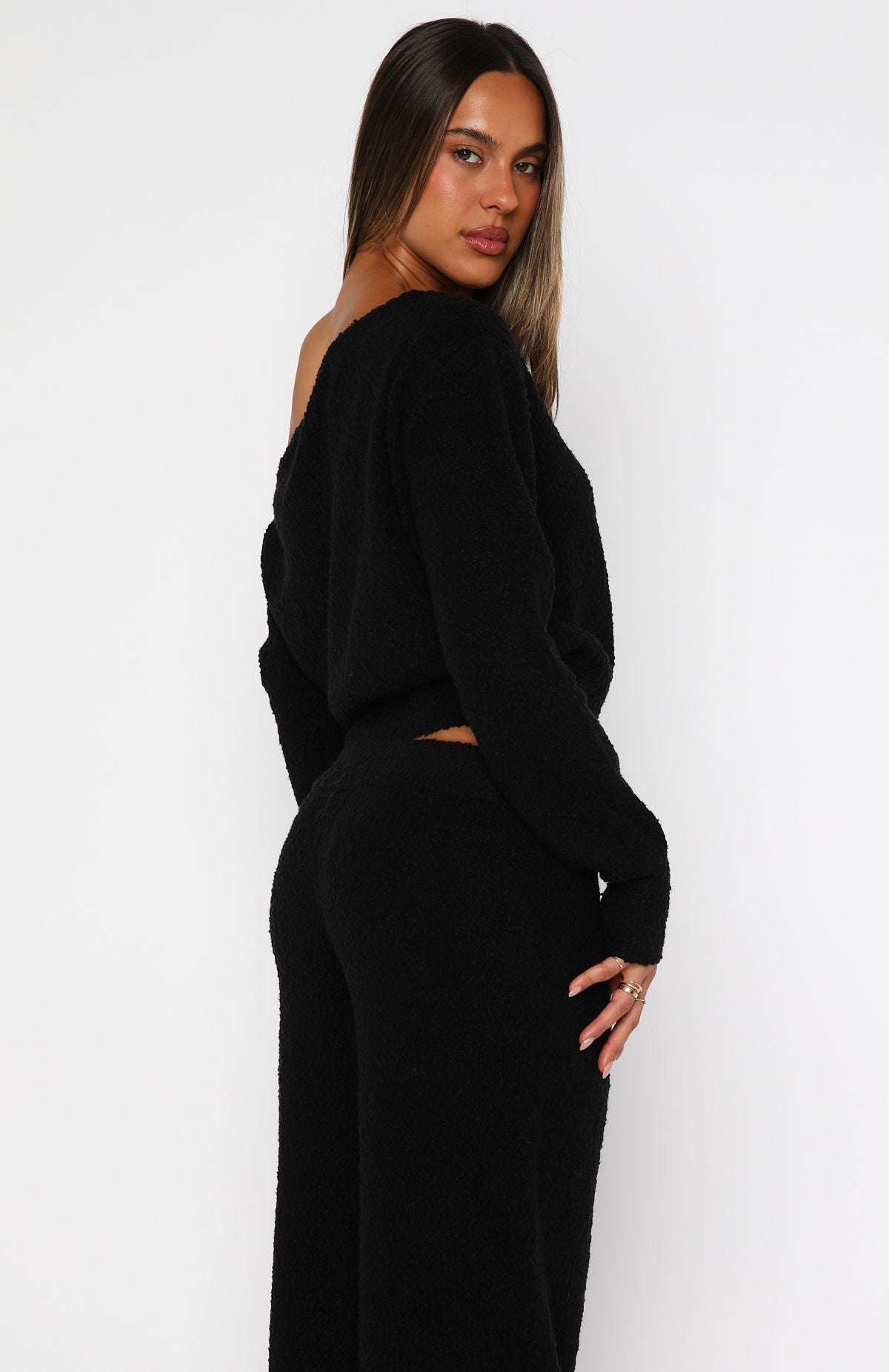 Trending Please Be Mine Knit Sweater Black