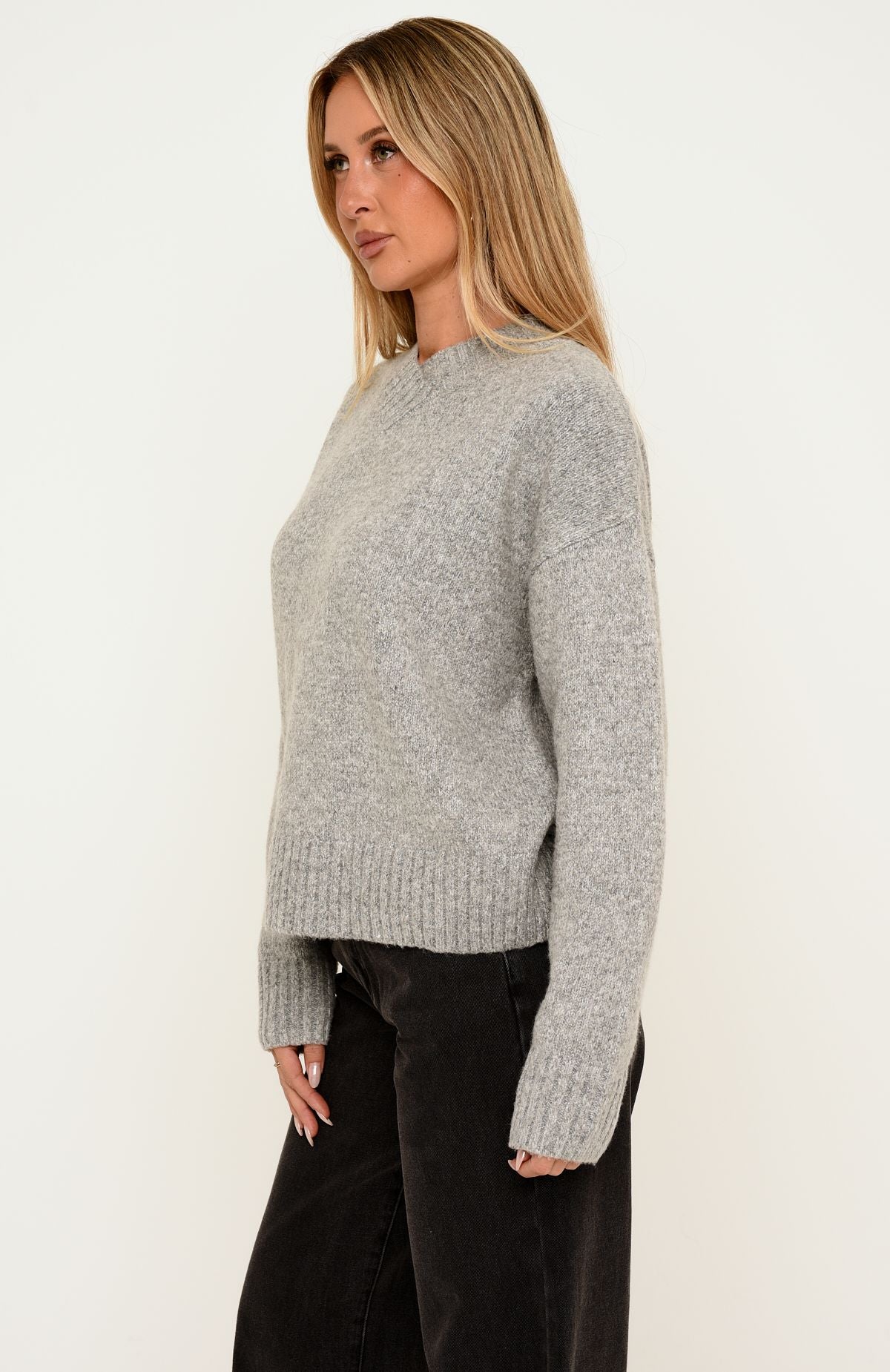 Trending Adelaide Knit Sweater Grey Marle