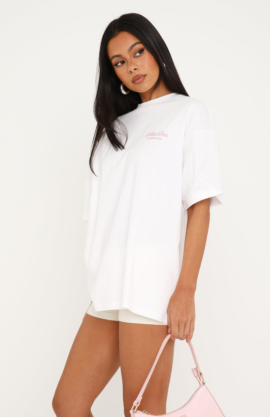 Trending Skipping A Beat Oversized Tee White