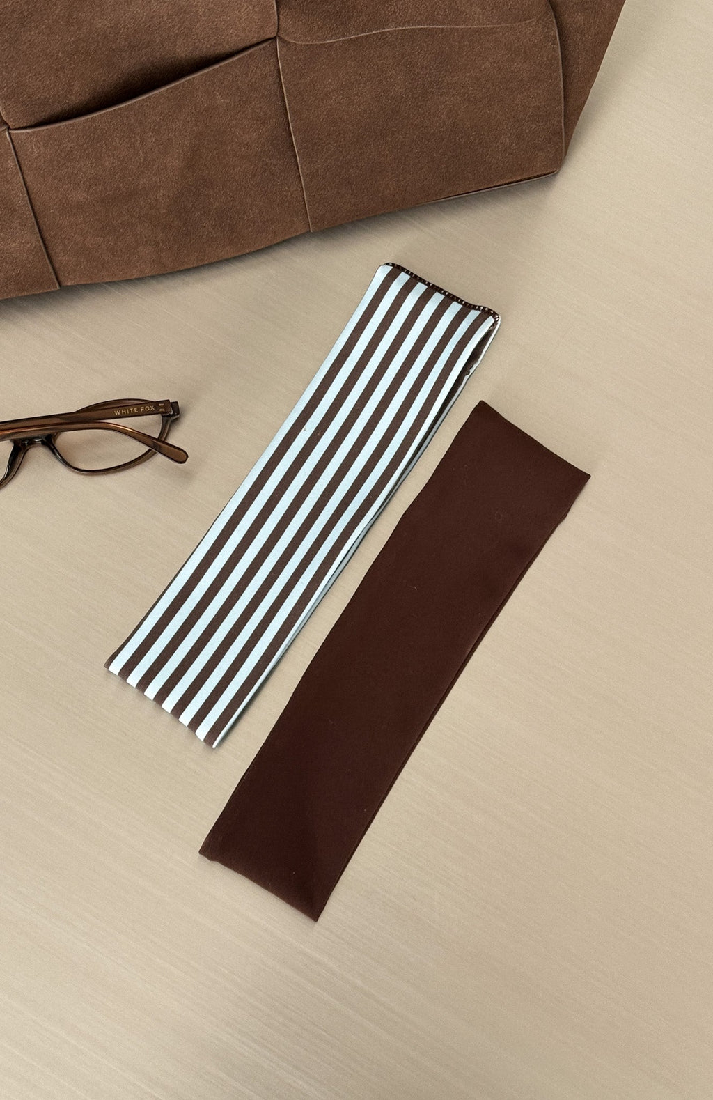Trending Staying Safe 2 Pack Headband Choc & Blue Stripes