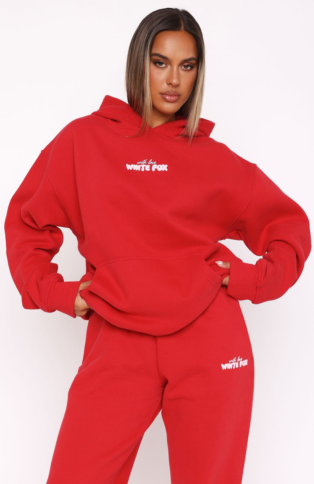 Trending With Love In The Moment Oversized Hoodie Red