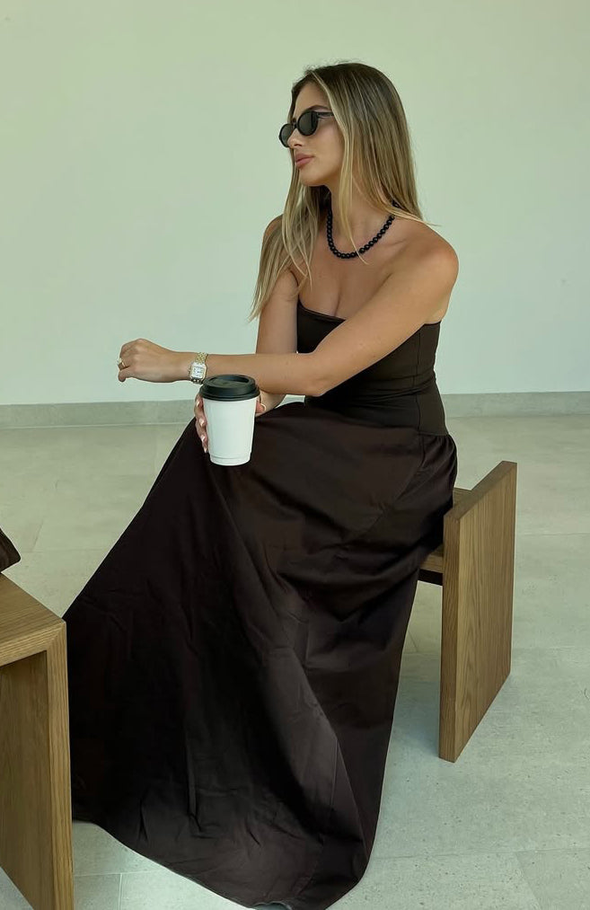 Trending Take Back Maxi Dress Chocolate