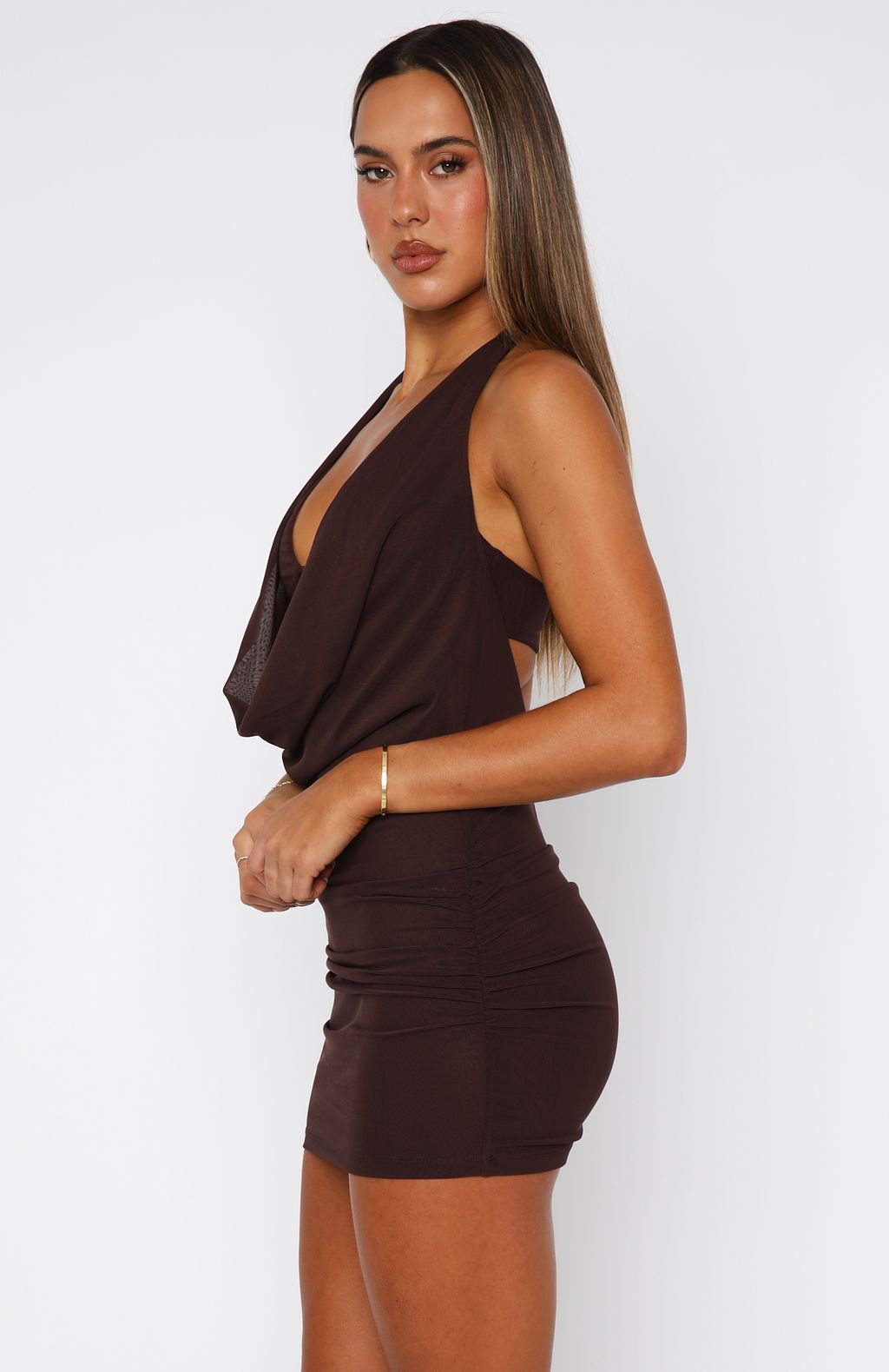 Trending Better Than Revenge Mini Dress Chocolate