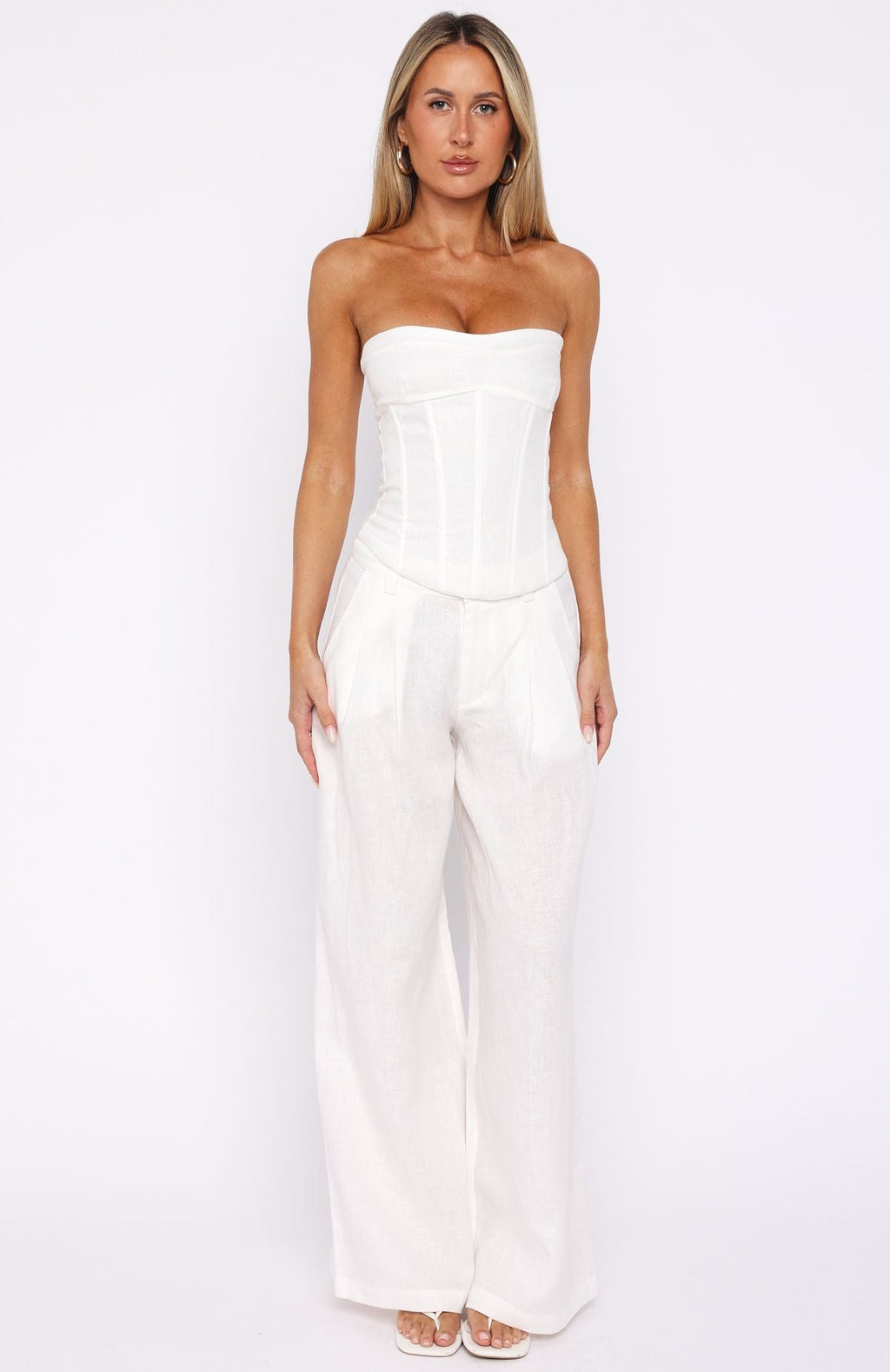 Trending Downtown Pulse Strapless Bustier White