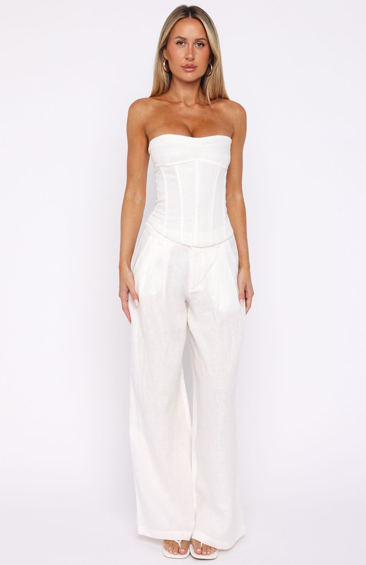 Trending Downtown Pulse Strapless Bustier White