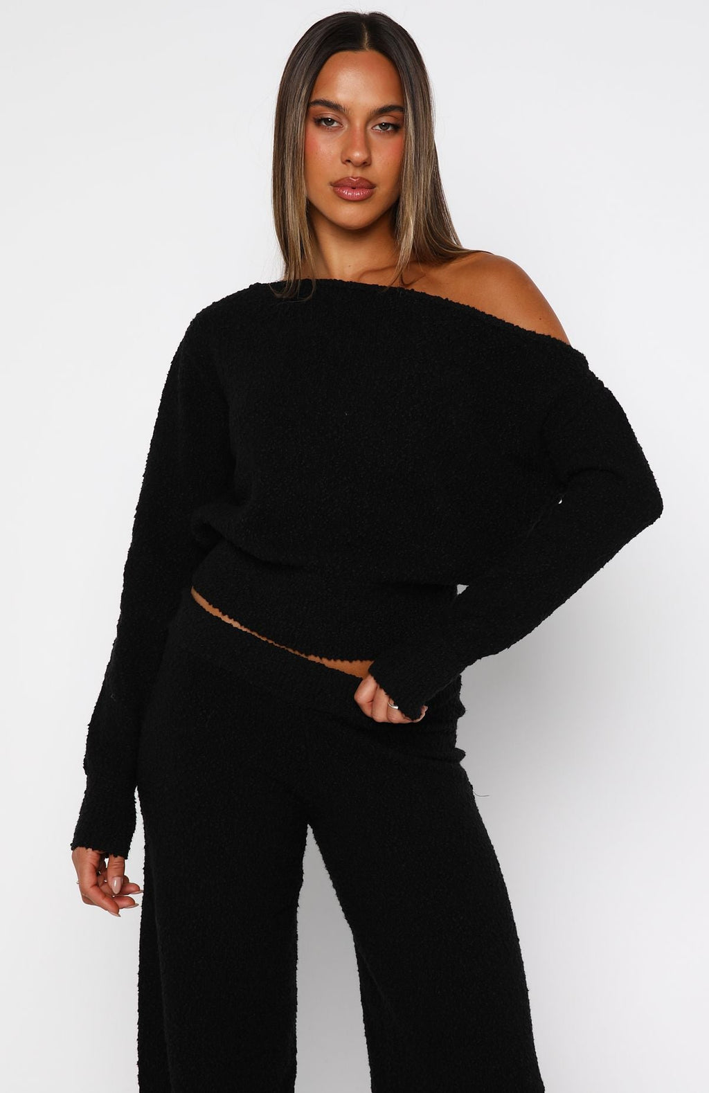 Trending Please Be Mine Knit Sweater Black