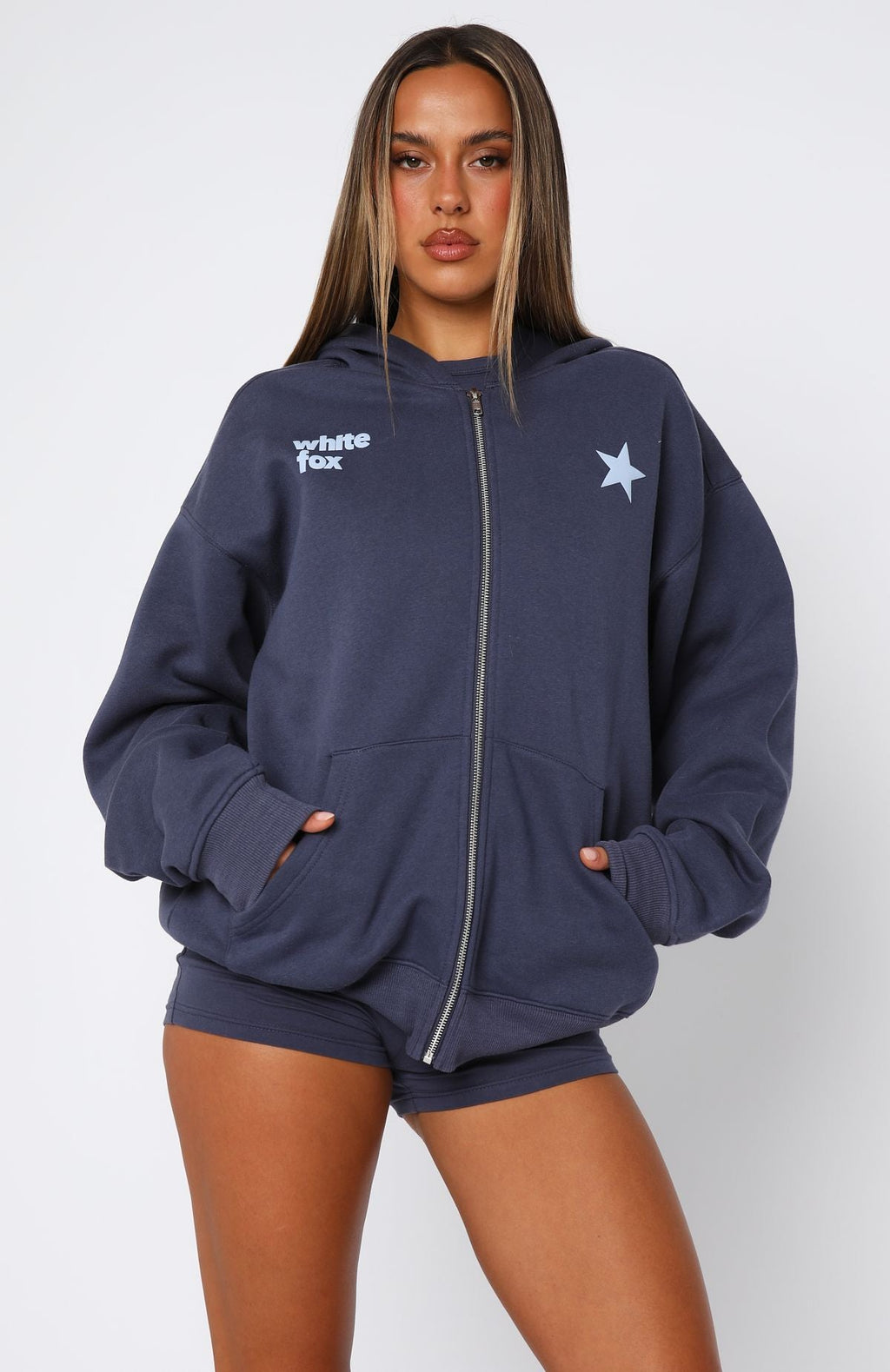 Trending From The Archives Charli Zip Front Hoodie Navy