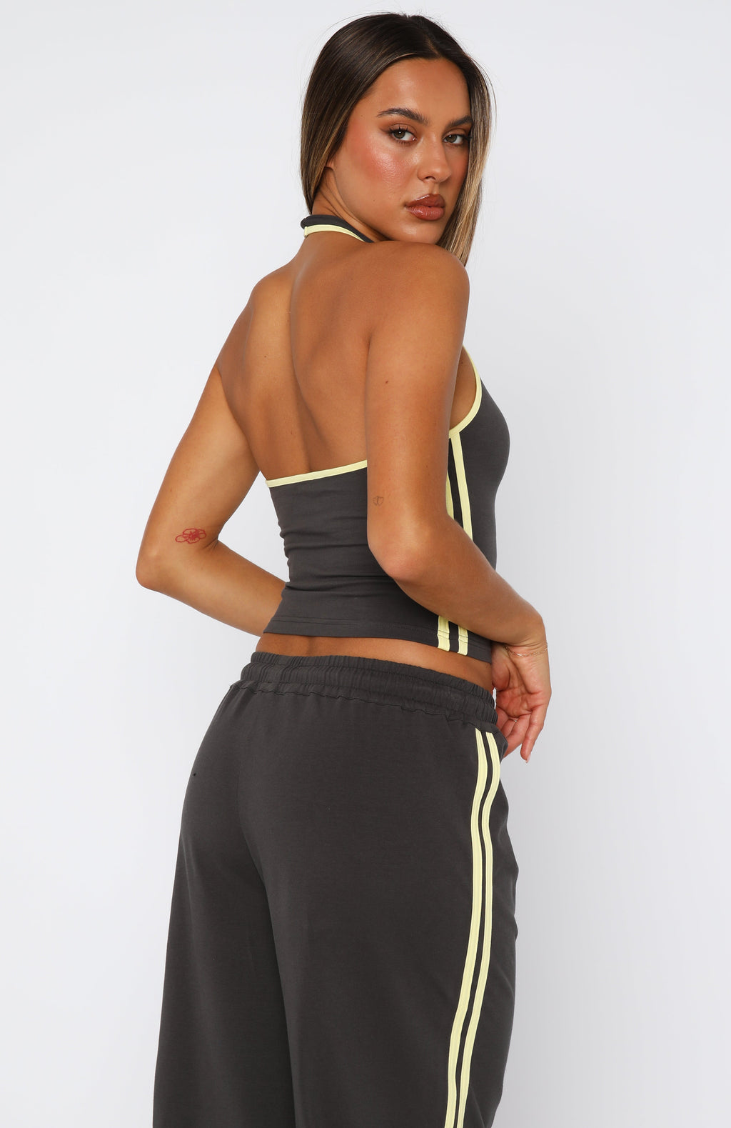 Trending Star Of The Night Halter Top Charcoal