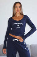 Trending Found You Out Long Sleeve Top Navy