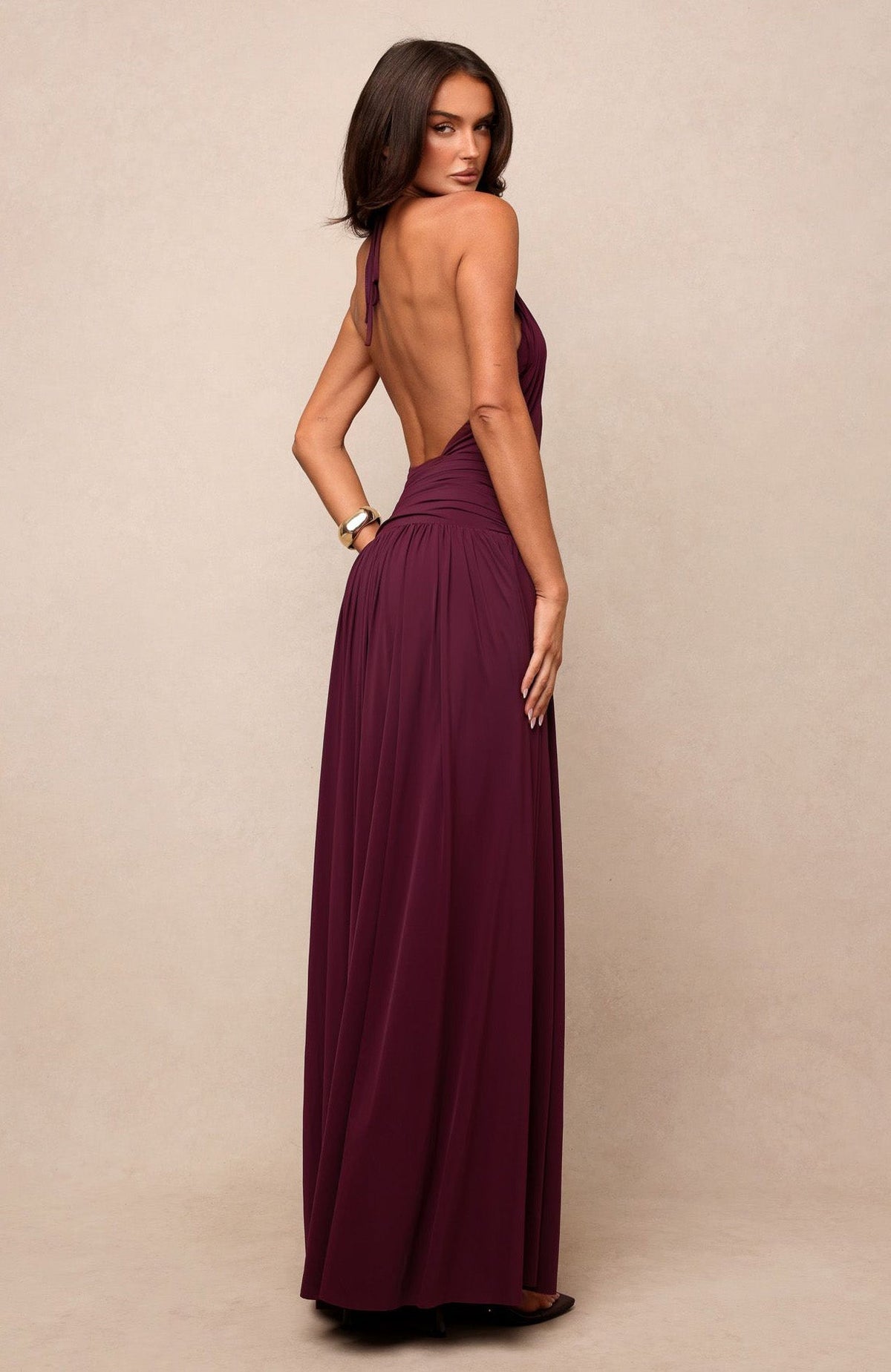 Trending Lost In The Tide Maxi Dress Dark Cherry