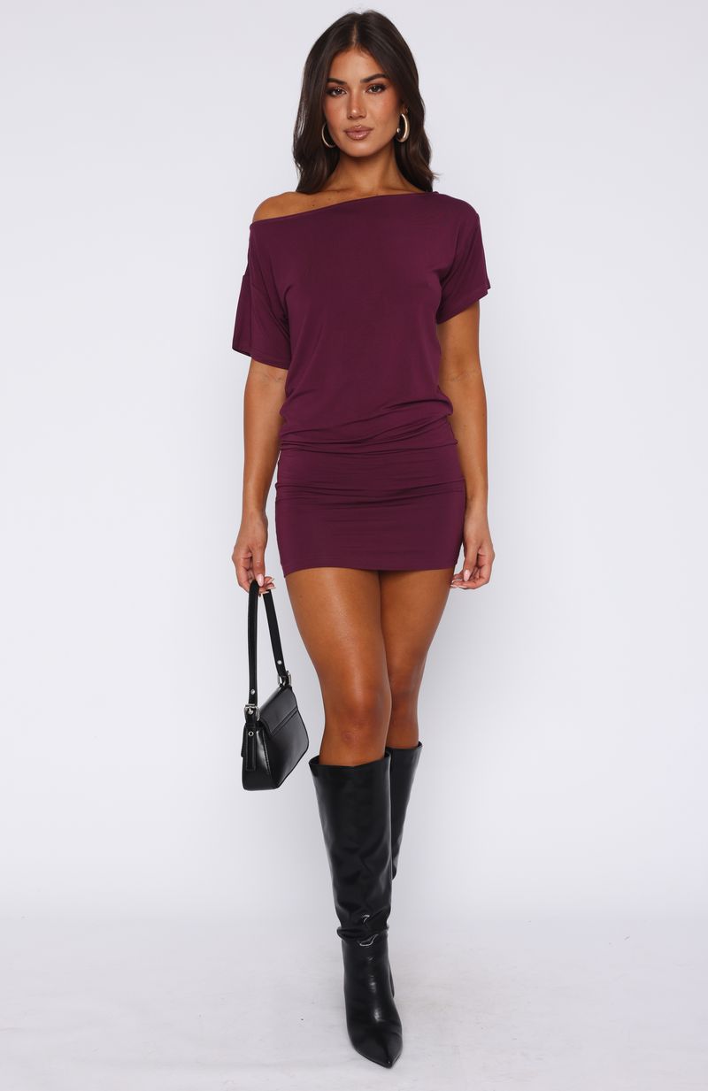 Trending My Own Hero Mini Dress Plum