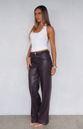 Trending Life Affair PU Pants Deep Mauve