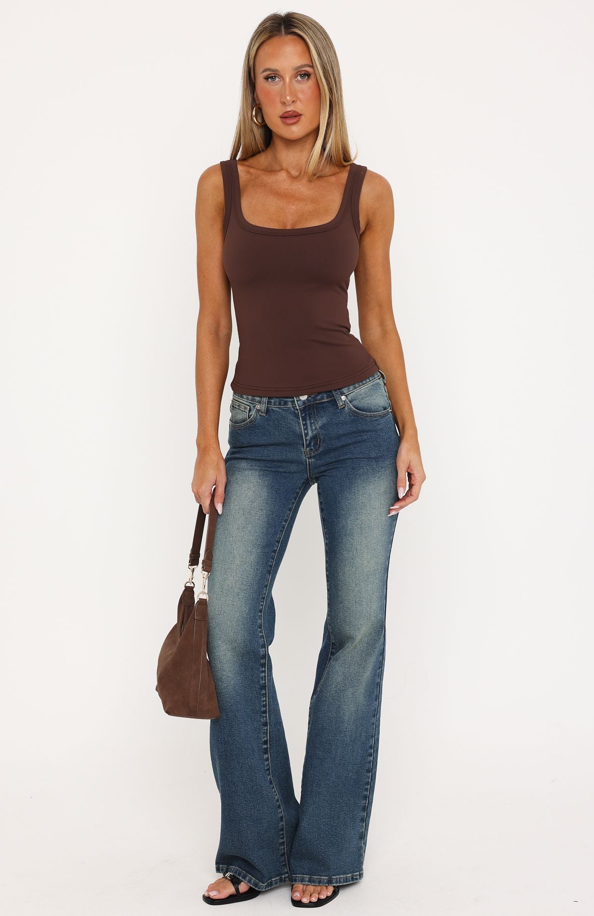 Trending Chill Vibes Tank Top Espresso