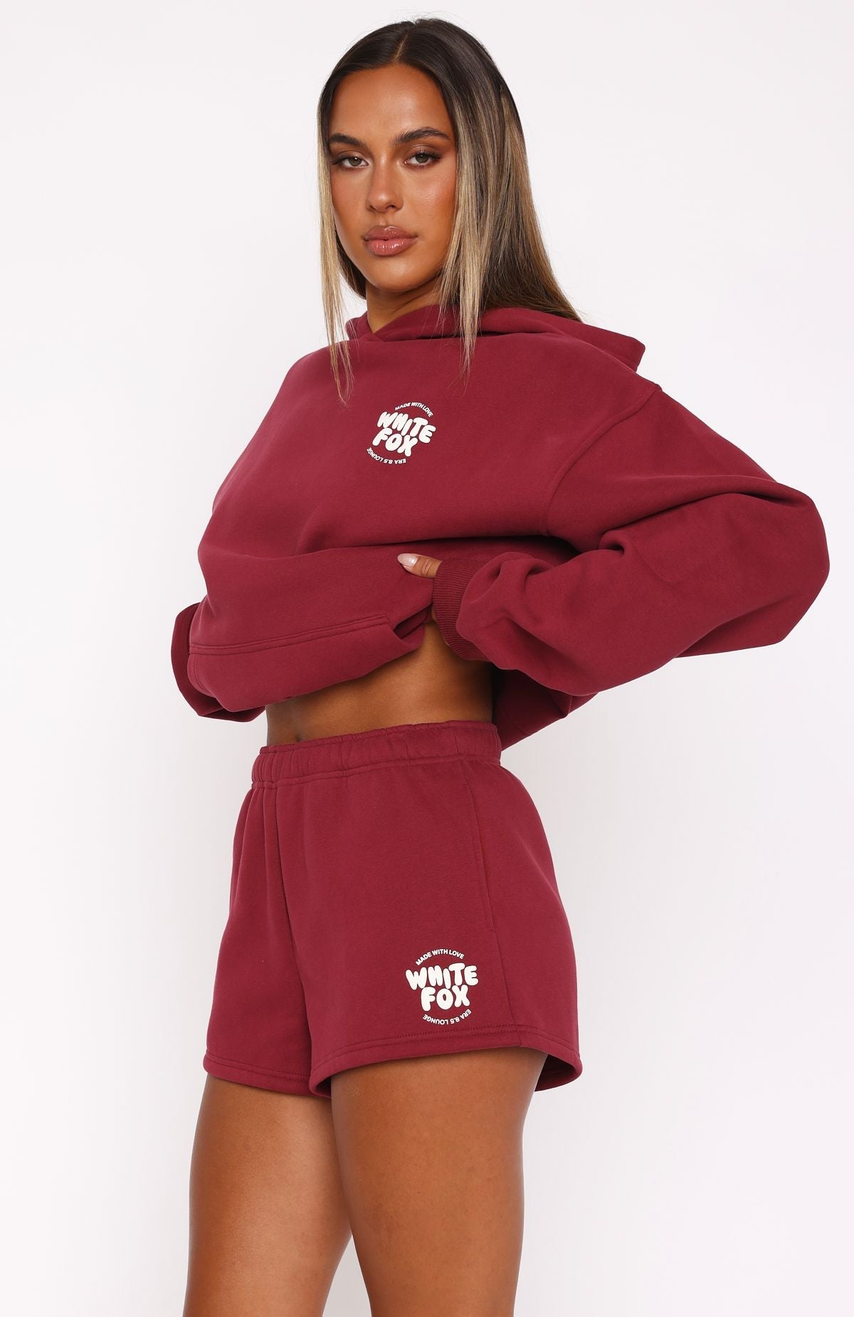Trending With Love For You Lounge Shorts Burgundy
