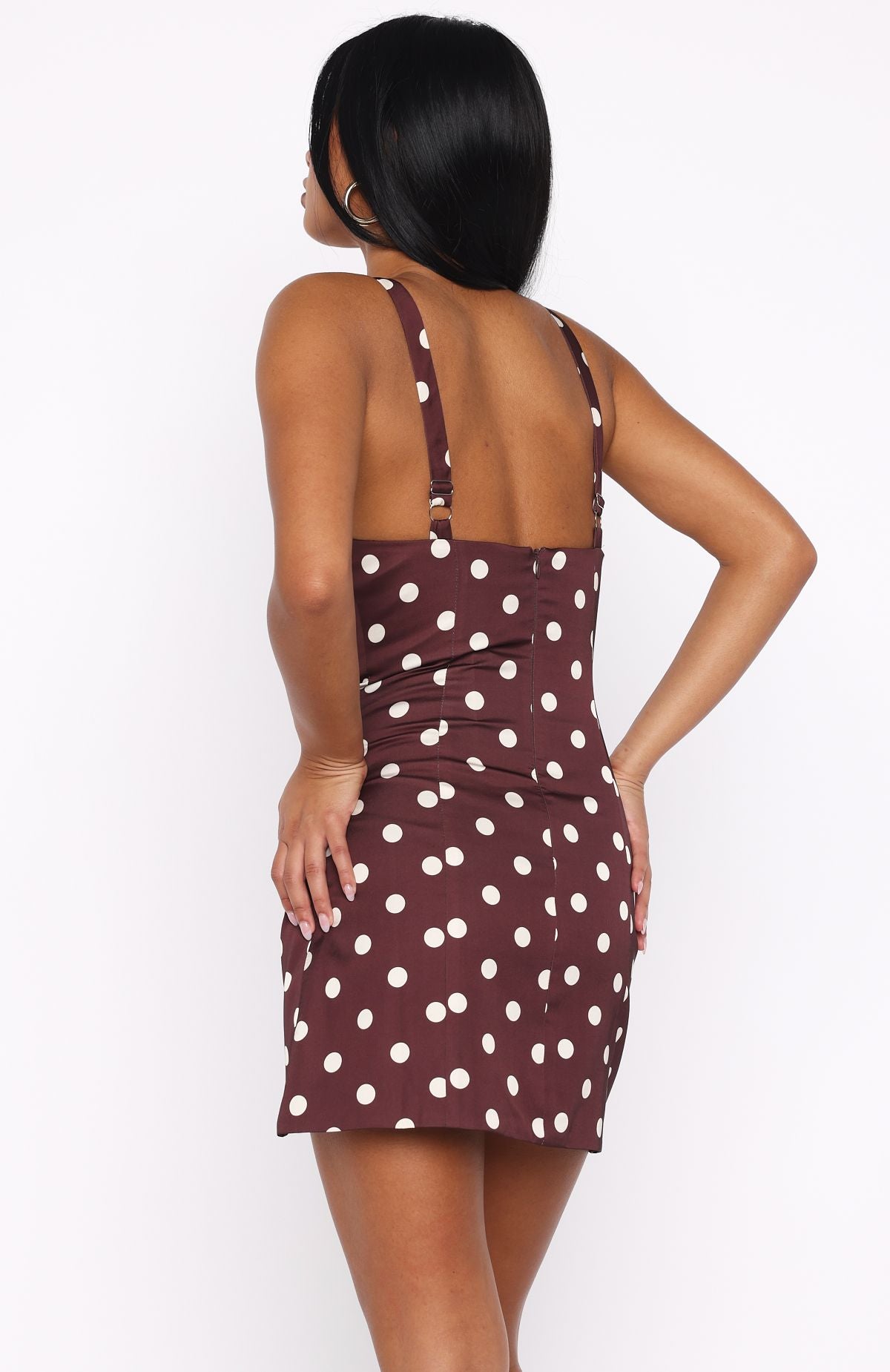 Trending Admire You Mini Dress ChocCream Polka Dot