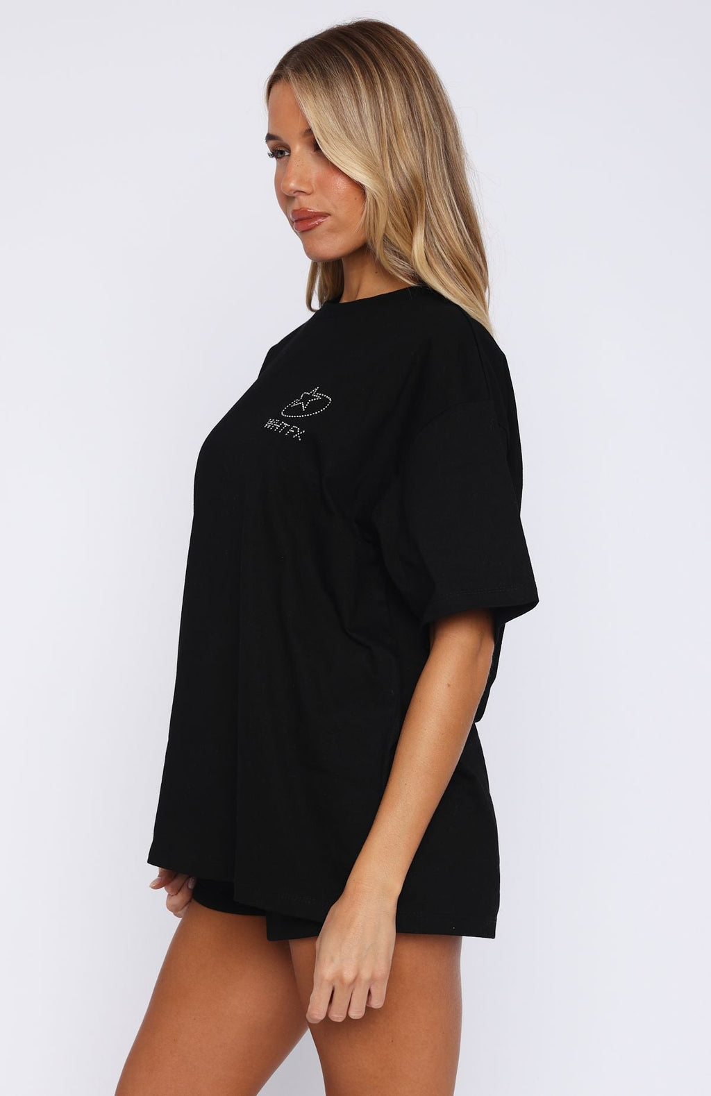 Trending Always Shining Oversized Tee Black