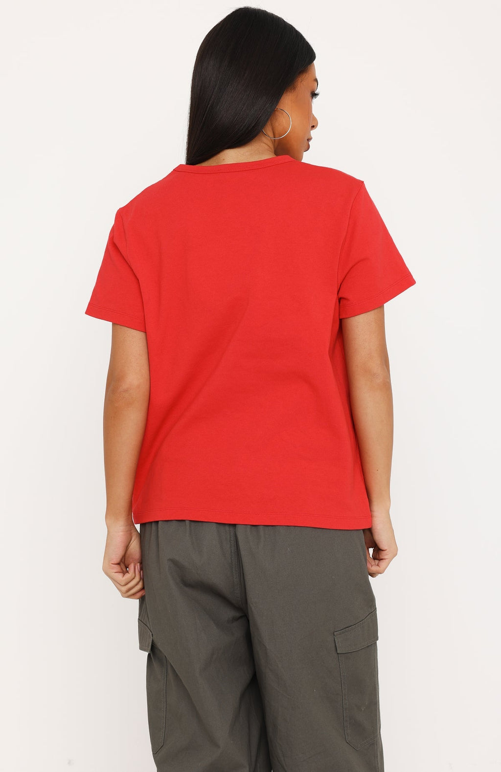 Trending Walking Plot Twist Tee Red