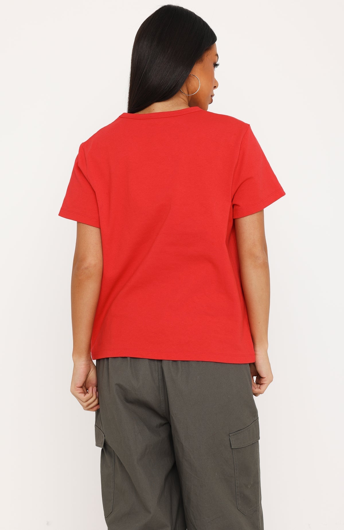 Trending Walking Plot Twist Tee Red