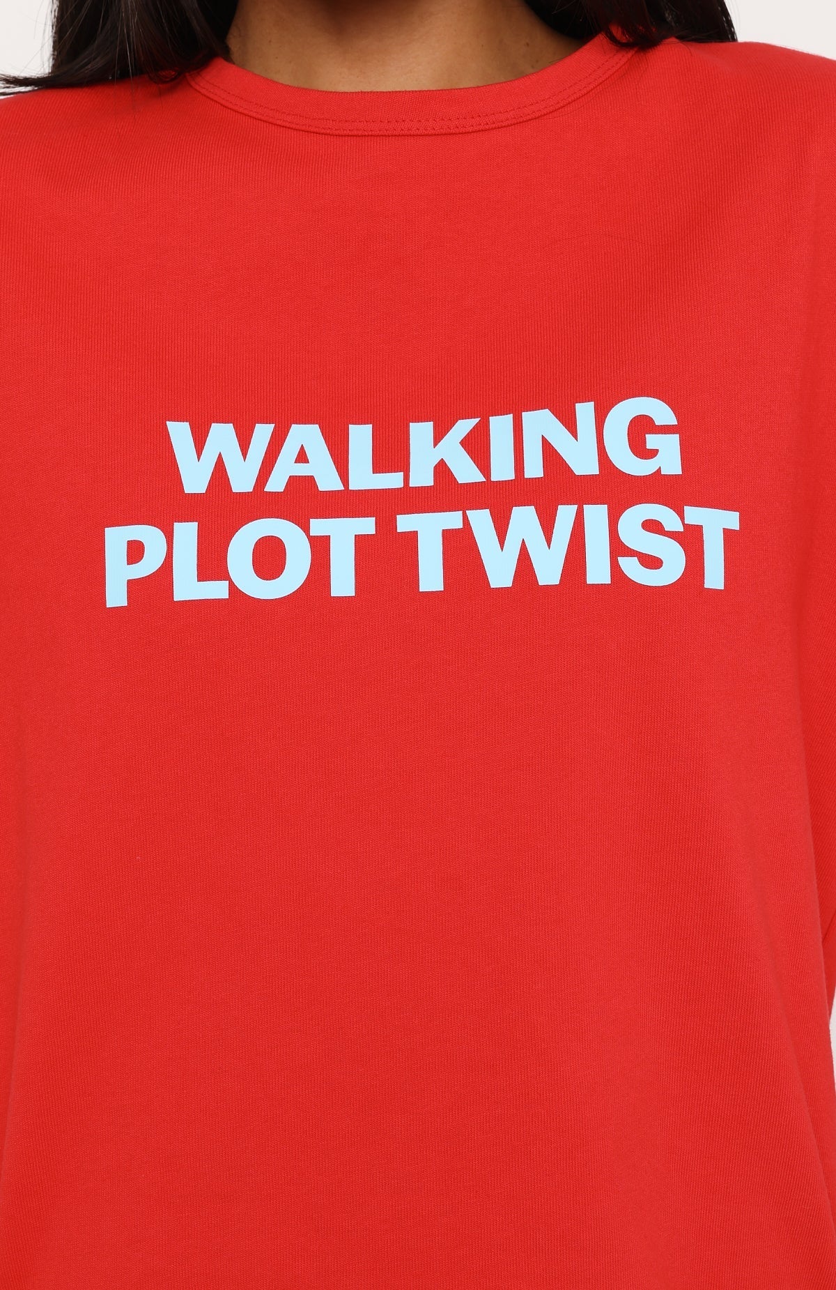 Trending Walking Plot Twist Tee Red