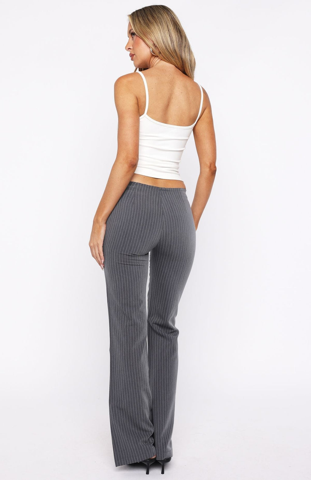 Trending Getting You Close Pants Dark Grey Pinstripe