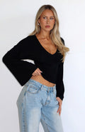 Trending Nobodys Watching Long Sleeve Top Black