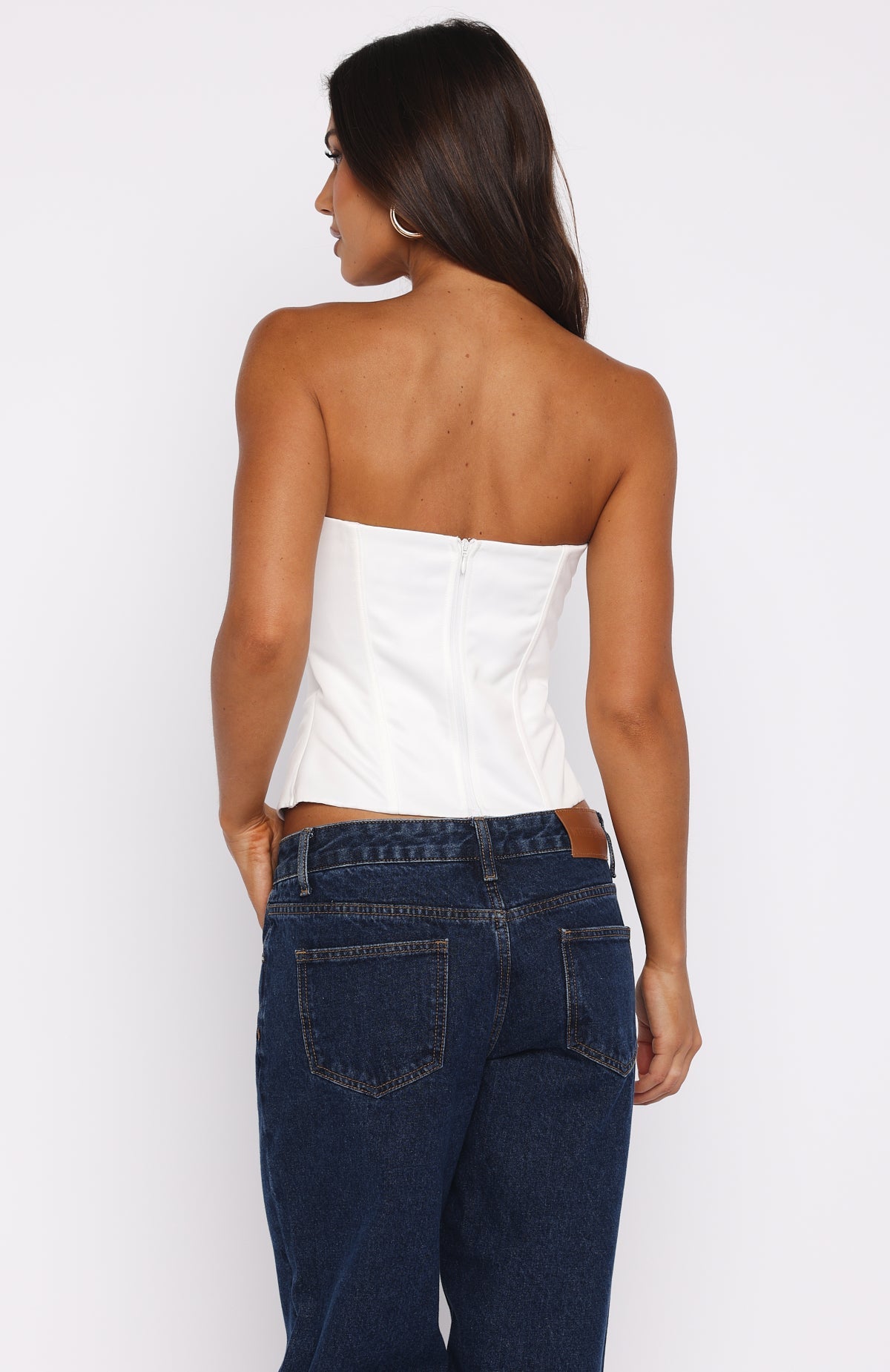 Trending Admired By All Strapless Bustier White