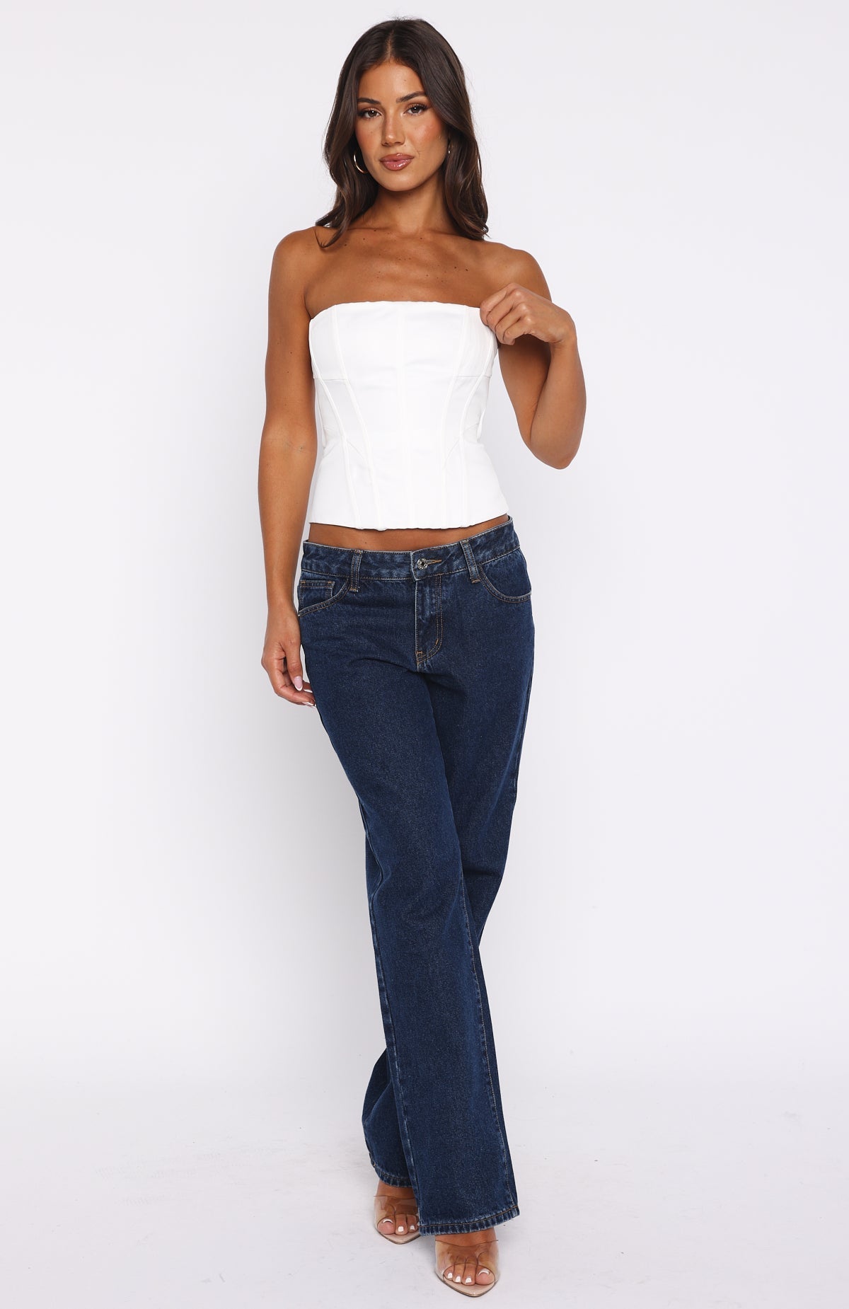 Trending Admired By All Strapless Bustier White