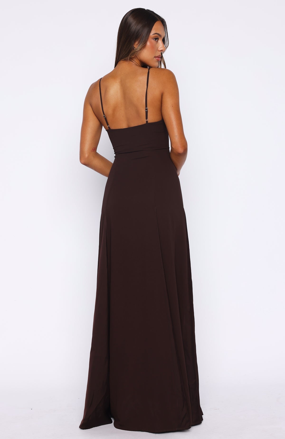 Trending Afterparty Elegance Maxi Dress Chocolate