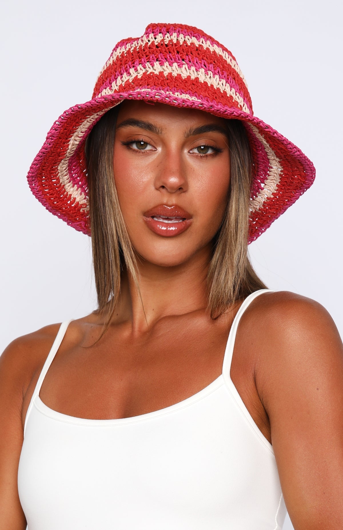 Trending Aisling Bucket Hat RedPinkLight Pink