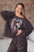 Trending All A Dream Off Shoulder Oversized Long Sleeve Tee Charcoal