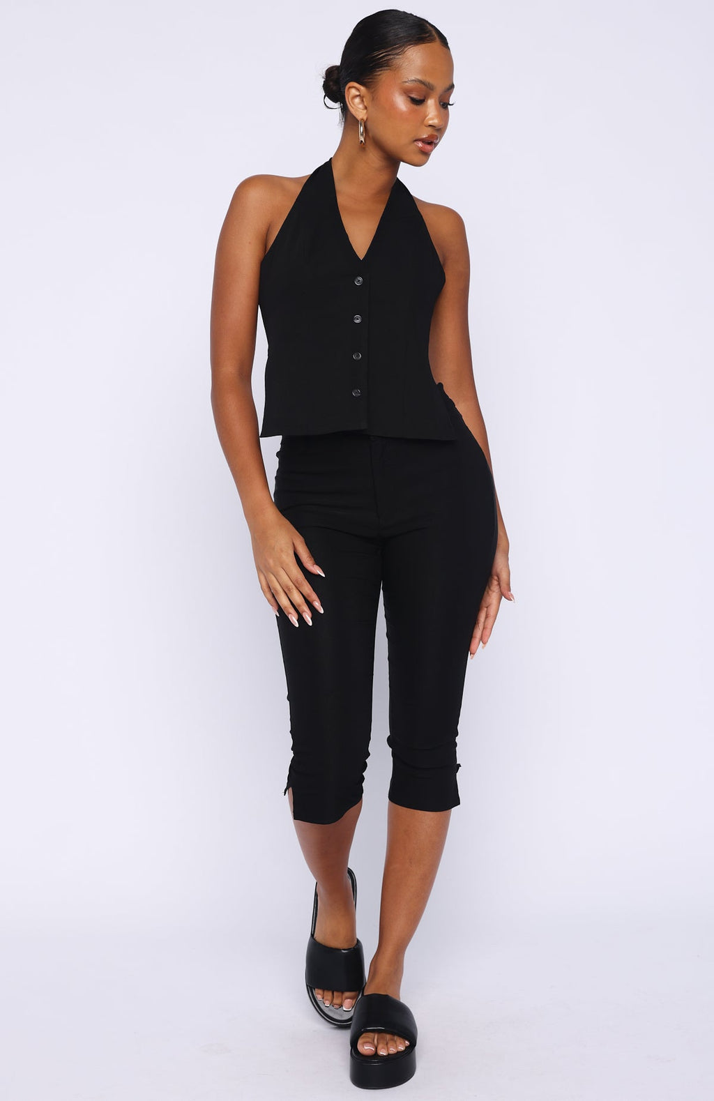 Trending All I Needed Halter Top Black