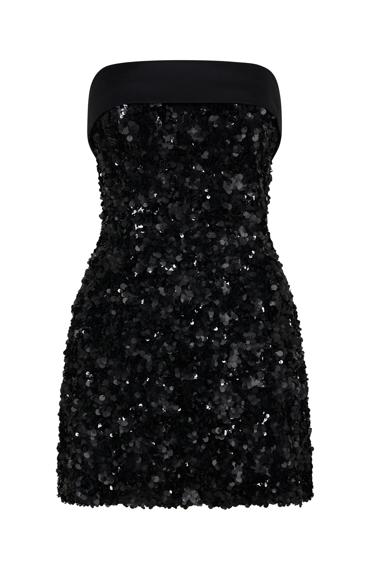 Trending All In Strapless Sequin Mini Dress Black
