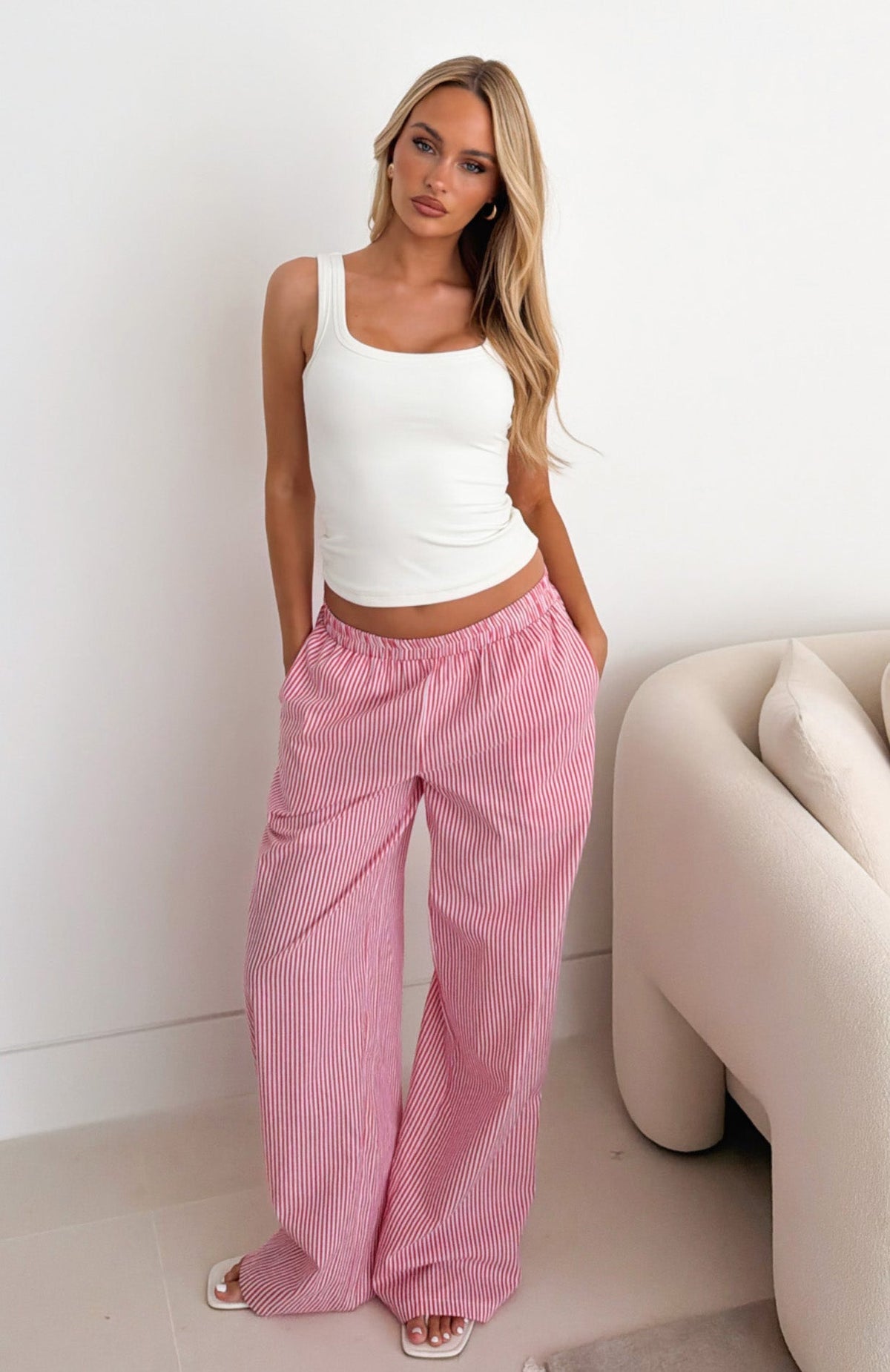 Trending Always About Us Pants Strawberry Stripe