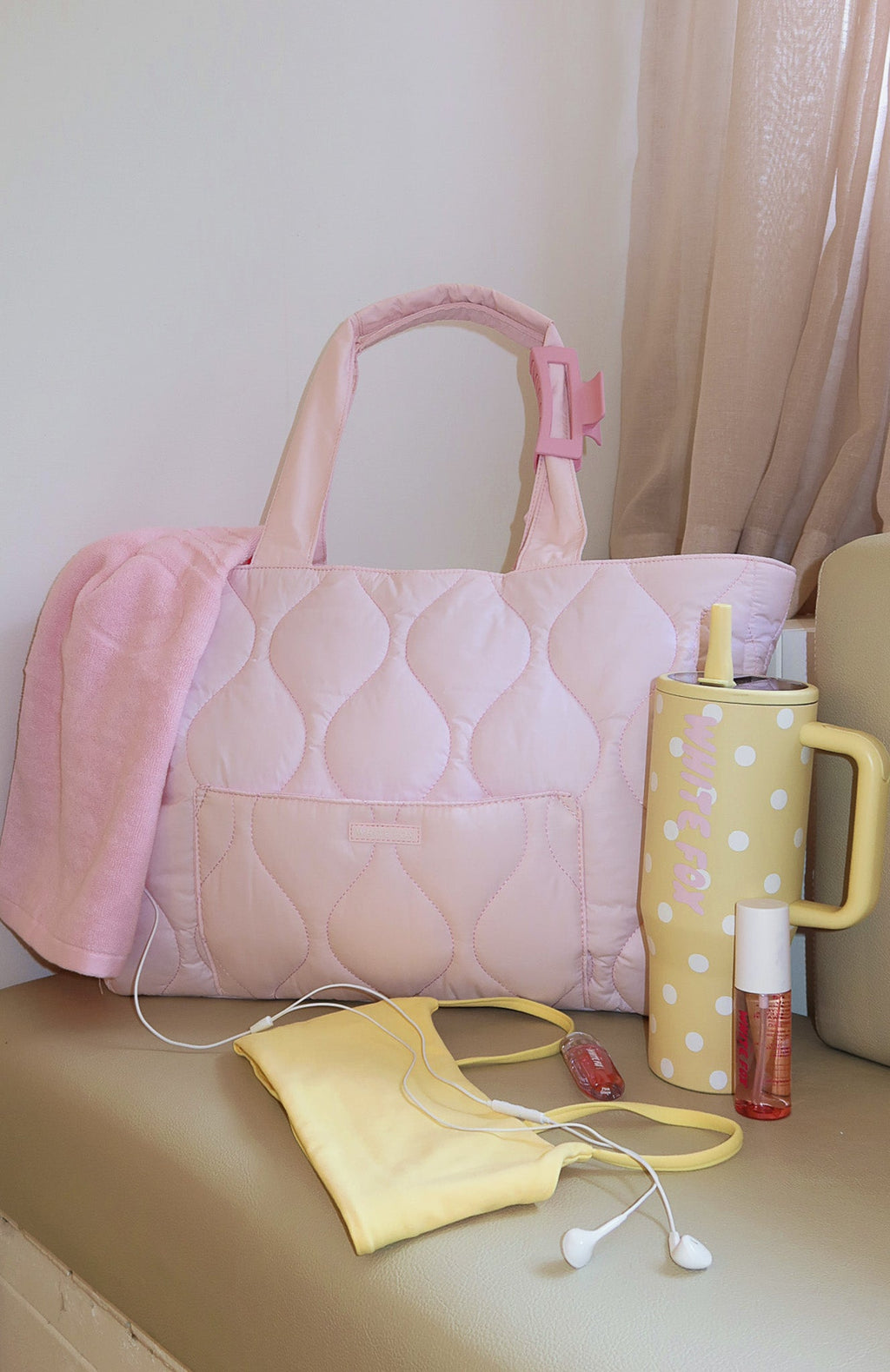 Trending Always Moving Quilted Tote Bag Ballet Pink